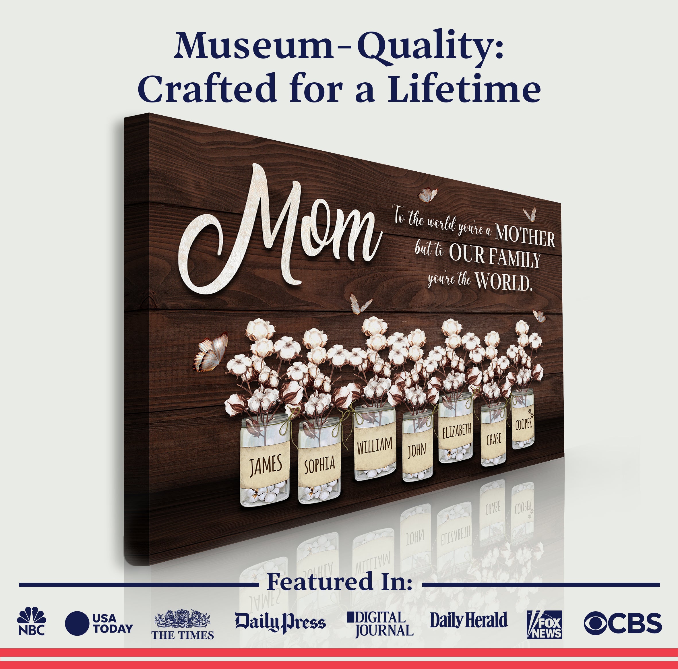 Mother's Day Sign To Our Family You Are The World II on sale at MyriadMart