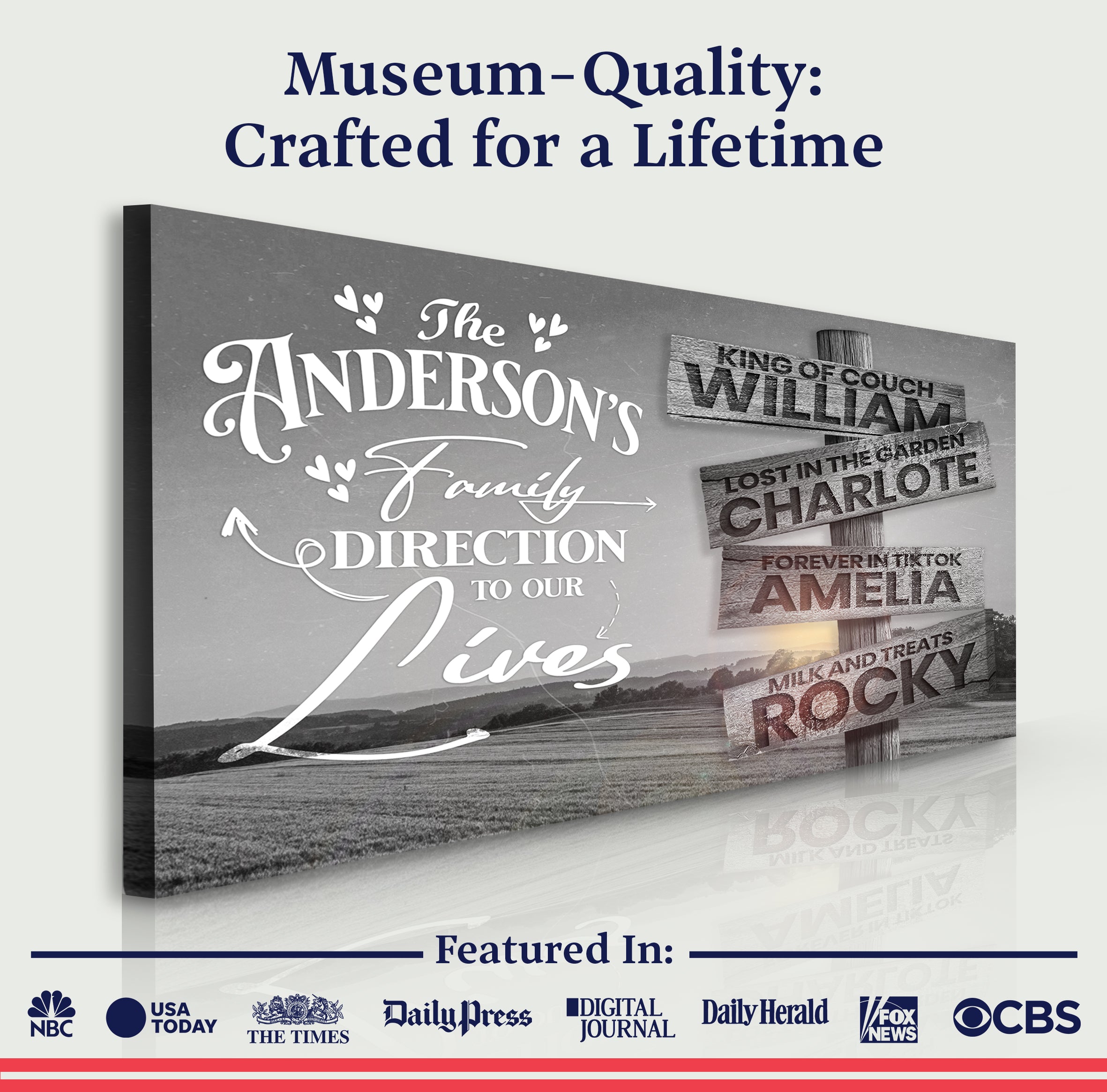 Direction Of Our Lives Family Farm Names Sign III on sale at MyriadMart