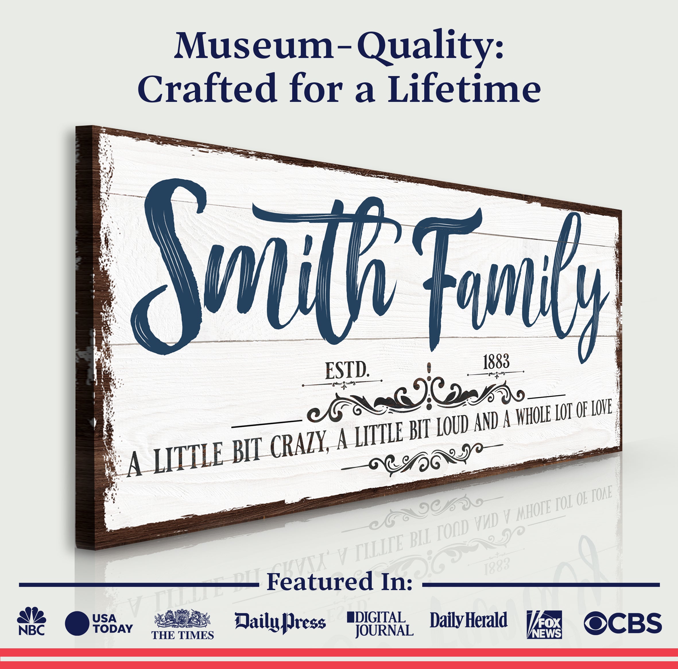 Custom Name Sign Canvas | Personalized Last Name Sign | Family A Little Bit Of Crazy Home Decor | Wedding Anniversary Gift | This is Us Sign ETSY on sale at MyriadMart