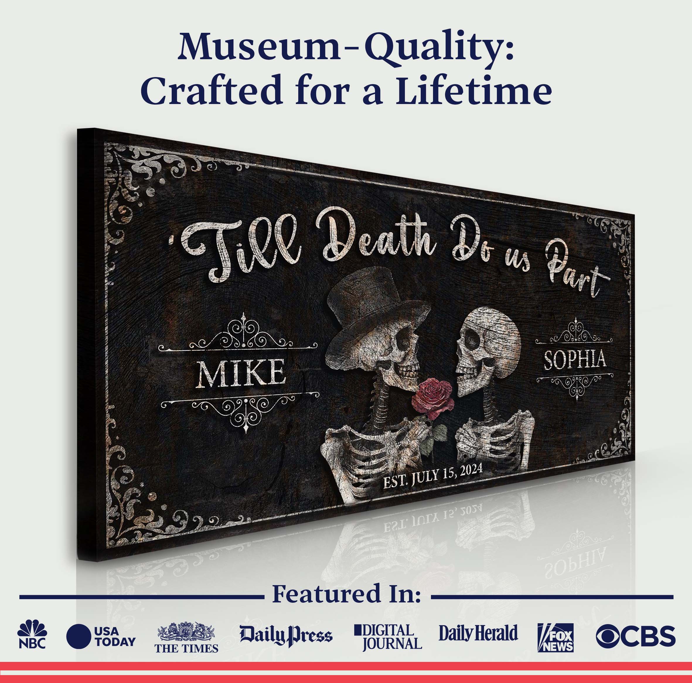 Till Death Do Us Part Skeleton Couple Sign III on sale at MyriadMart