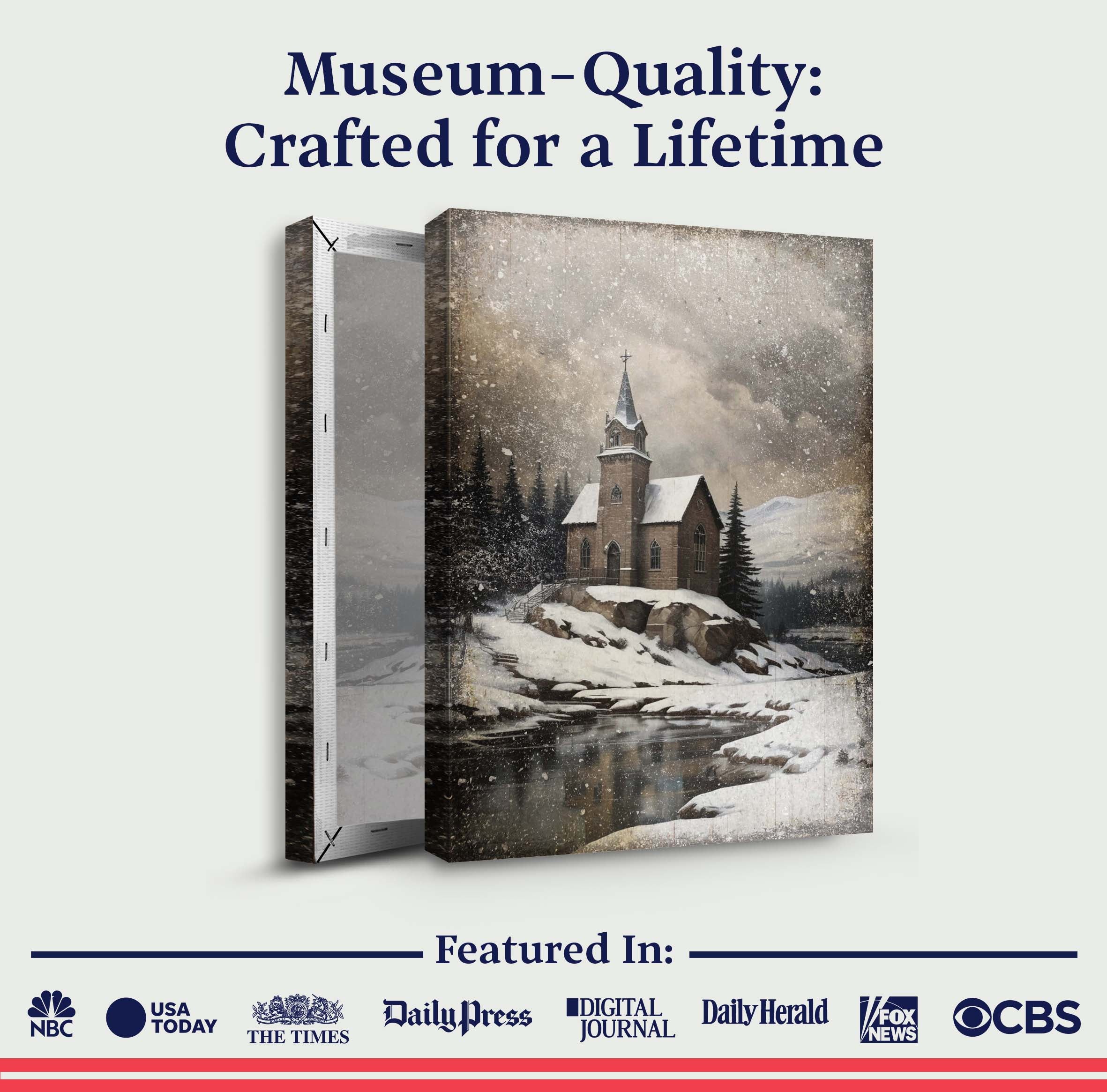 Vintage Church Christmas Wall Art II on sale at MyriadMart