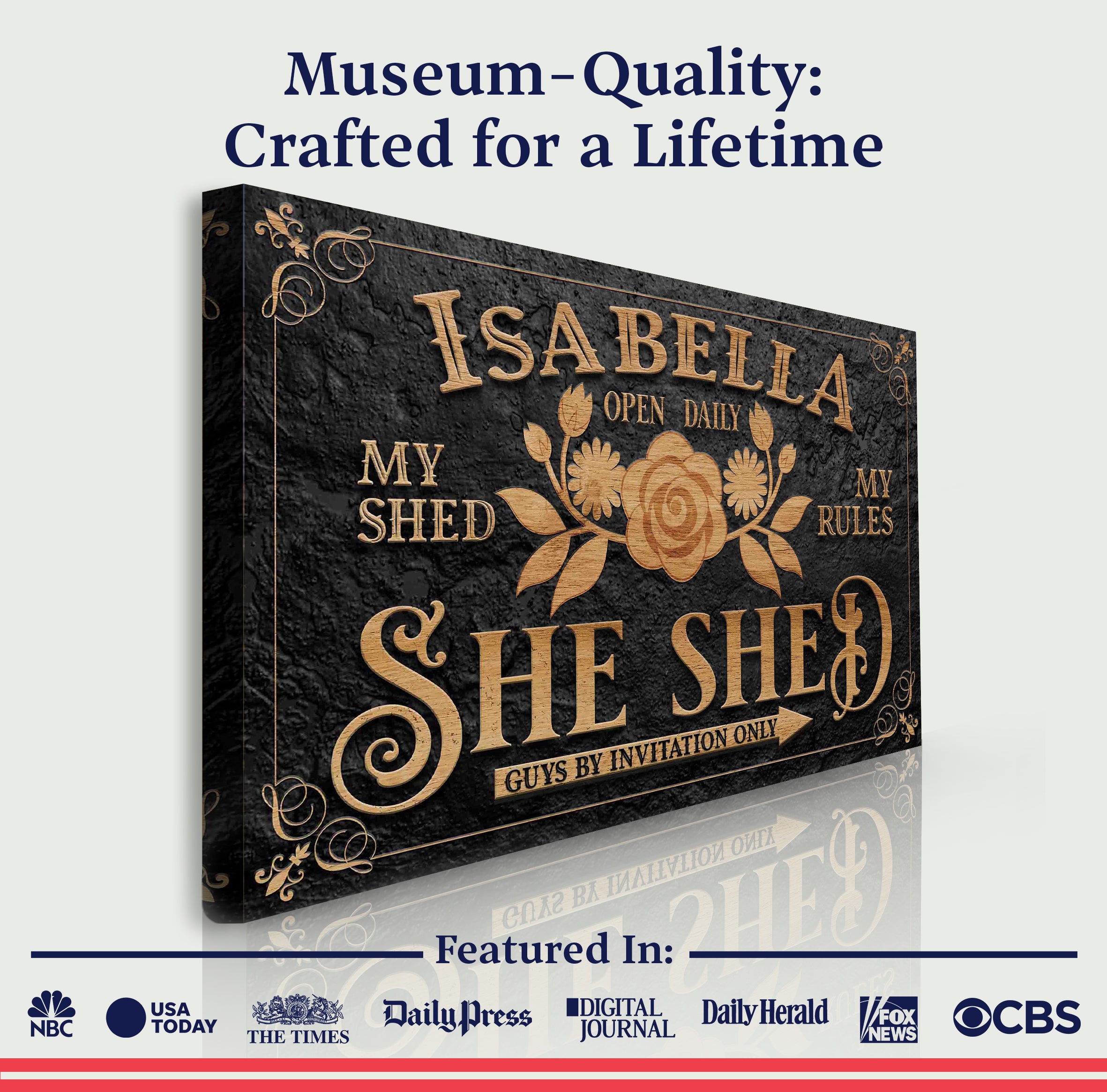 Personalized She Shed Sign V on sale at MyriadMart
