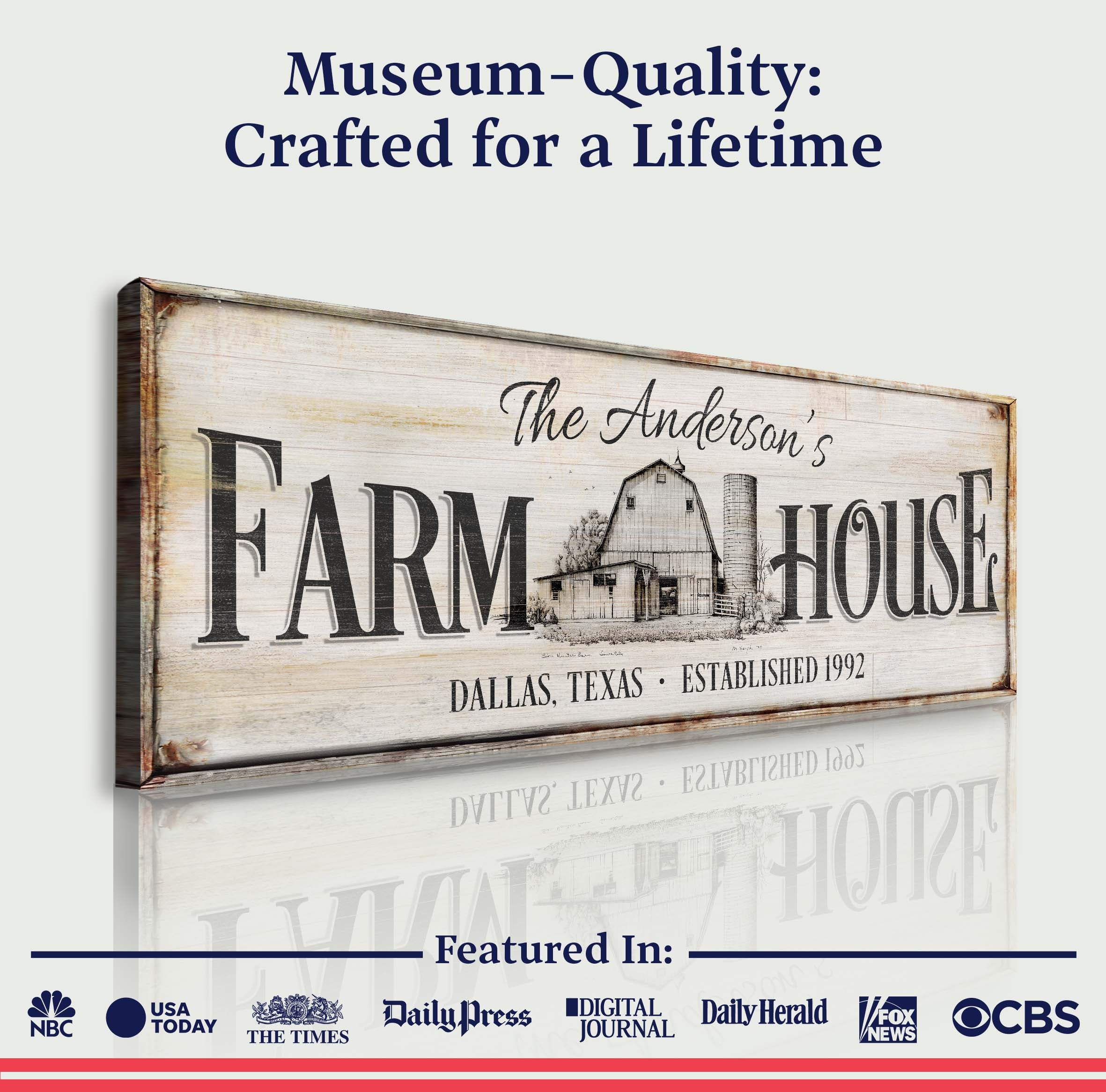 Personalized Rustic Farmhouse Sign on sale at MyriadMart