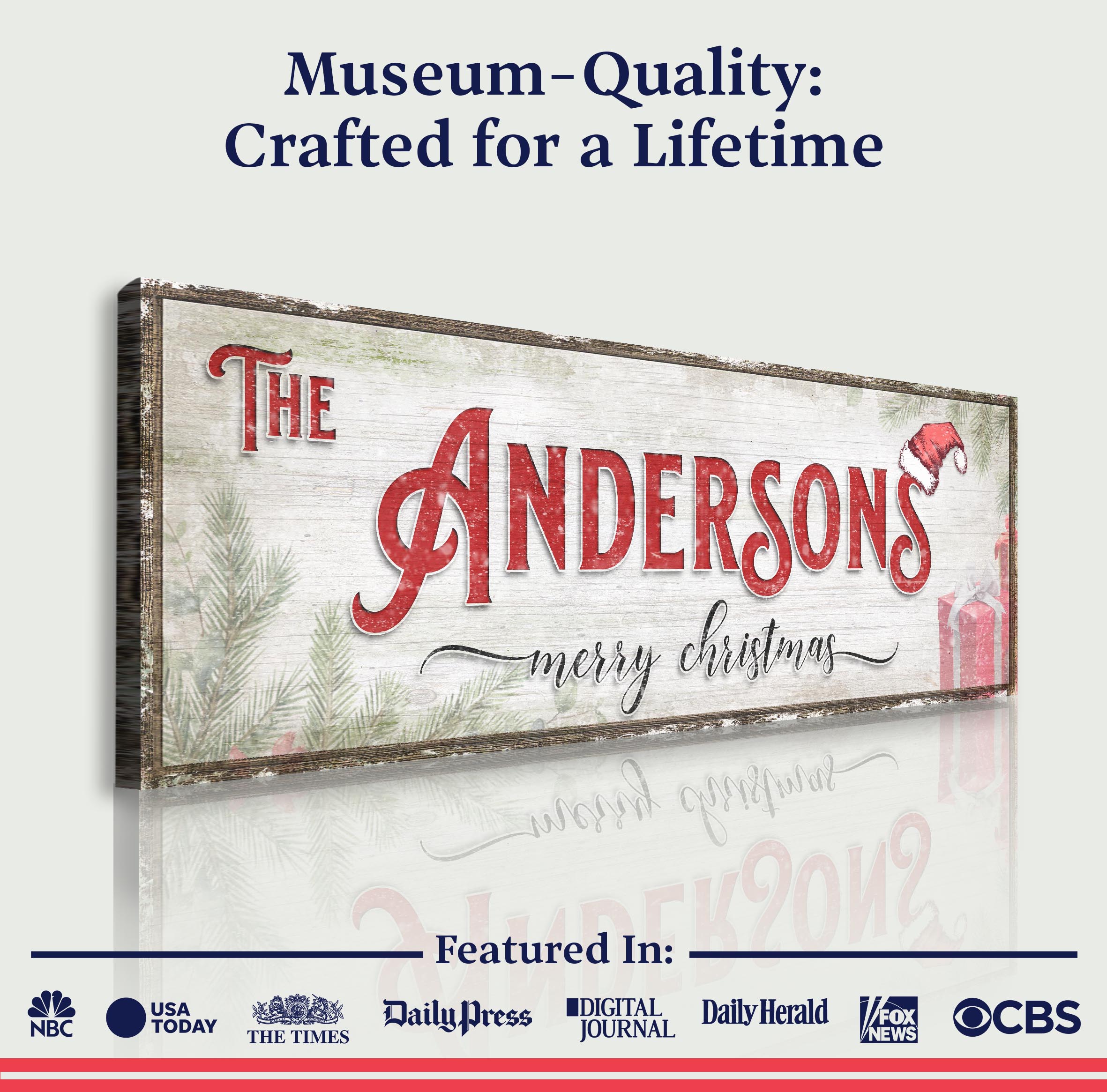 Christmas Family Name Sign V on sale at MyriadMart