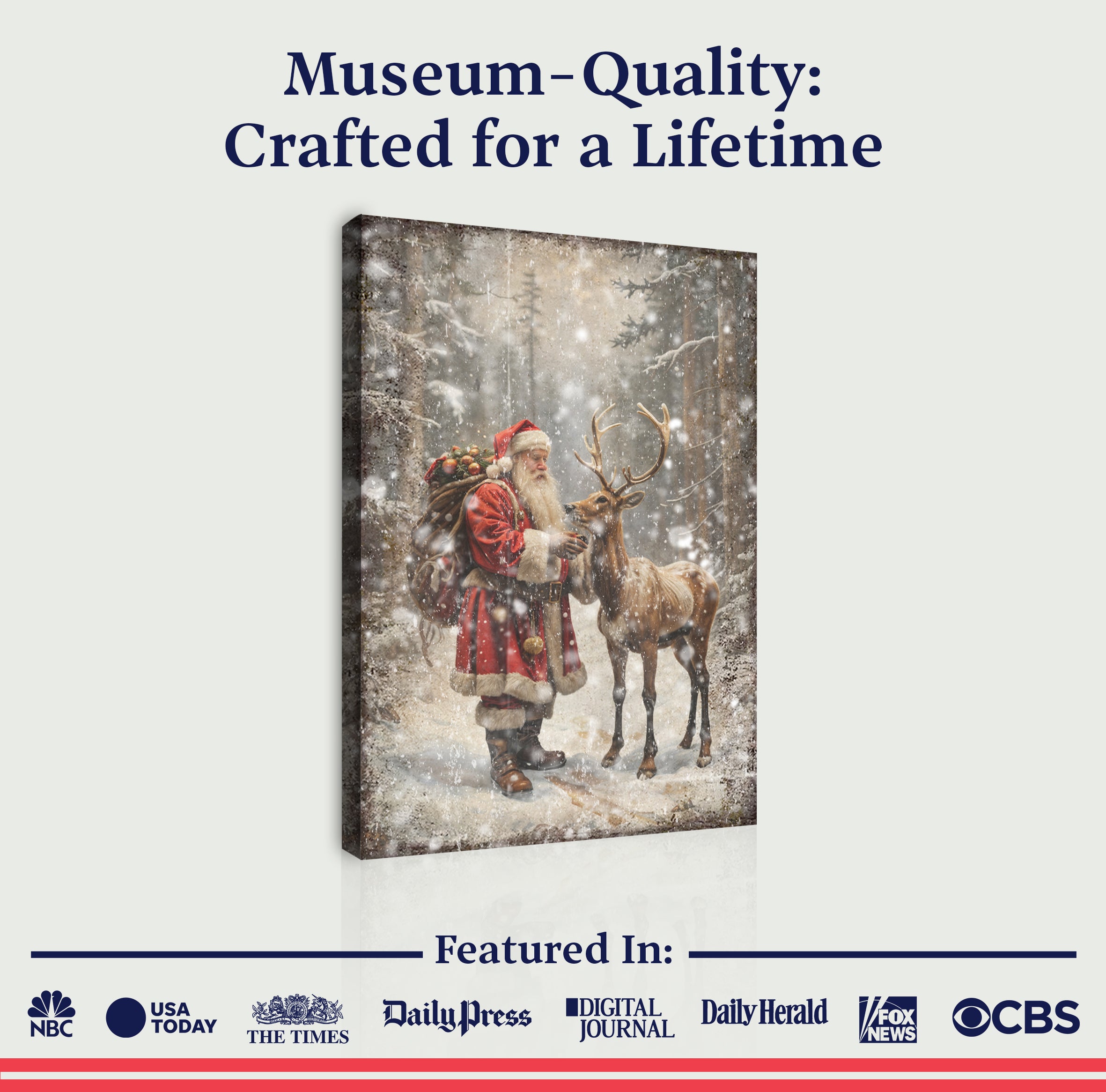 Vintage Woodland Santa Christmas Wall Art II on sale at MyriadMart