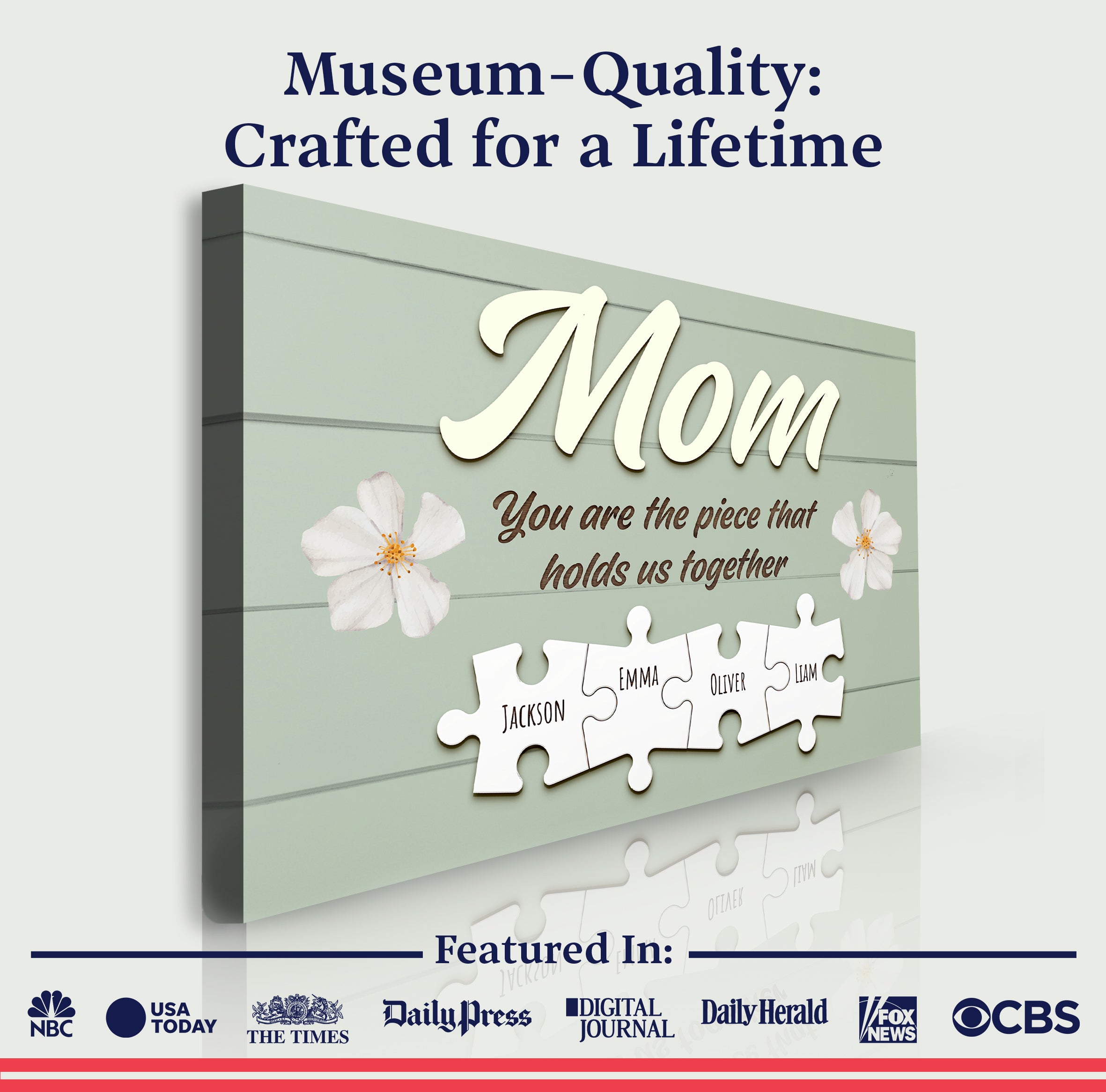 Mother's Day Sign The Piece That Holds Us Together on sale at MyriadMart