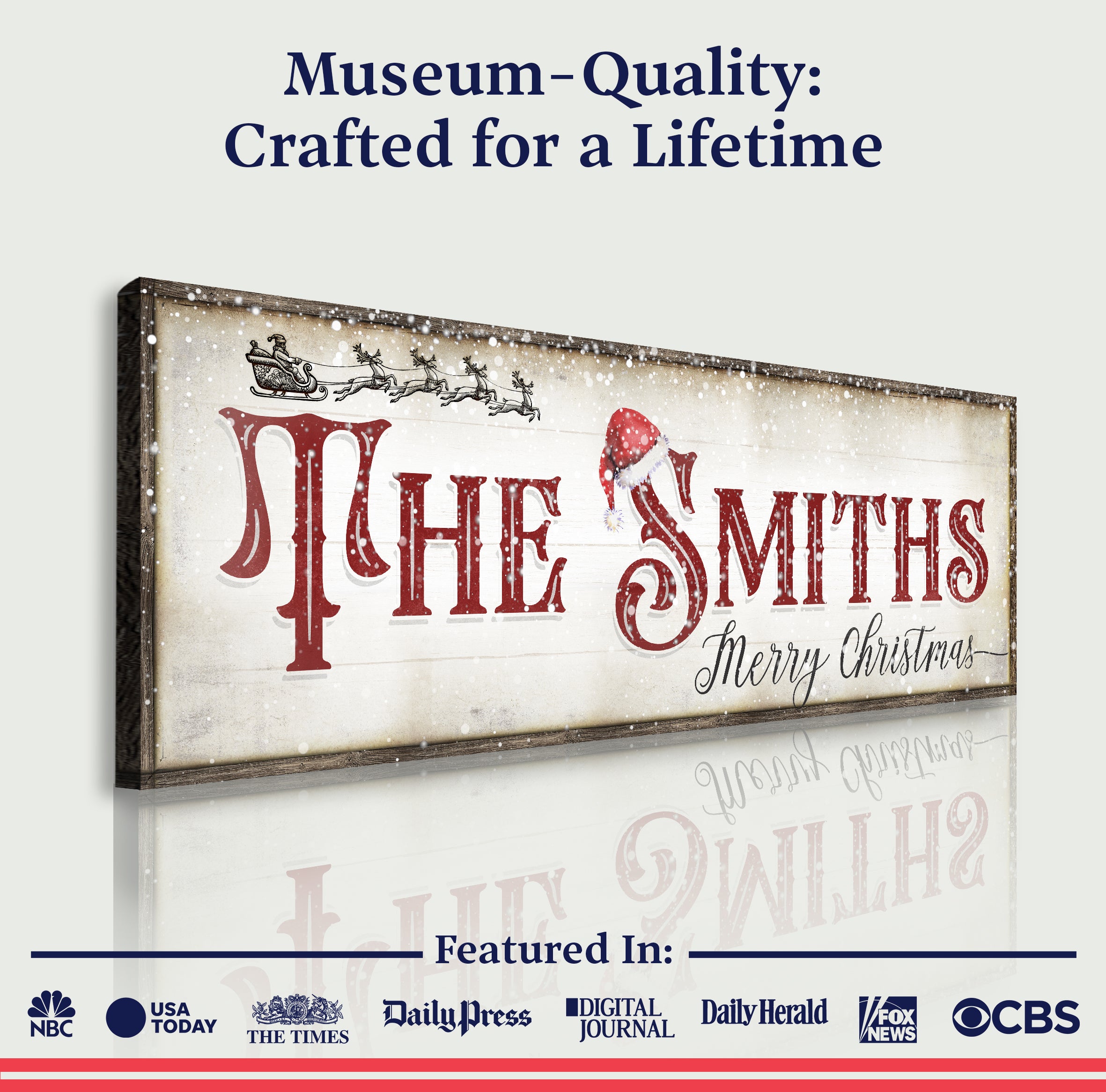 Christmas Family Name Sign IV on sale at MyriadMart