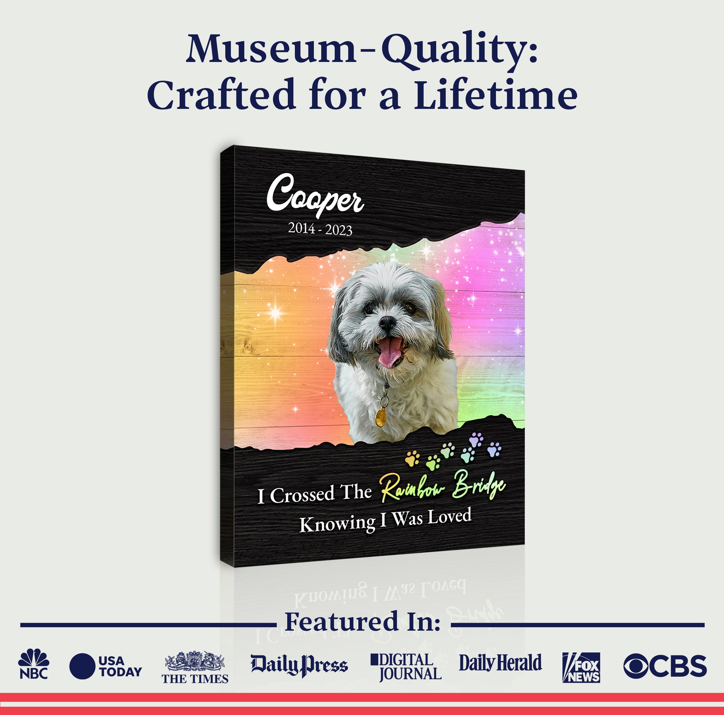 Pet Memorial Sign I Crossed The Rainbow Bridge II on sale at MyriadMart