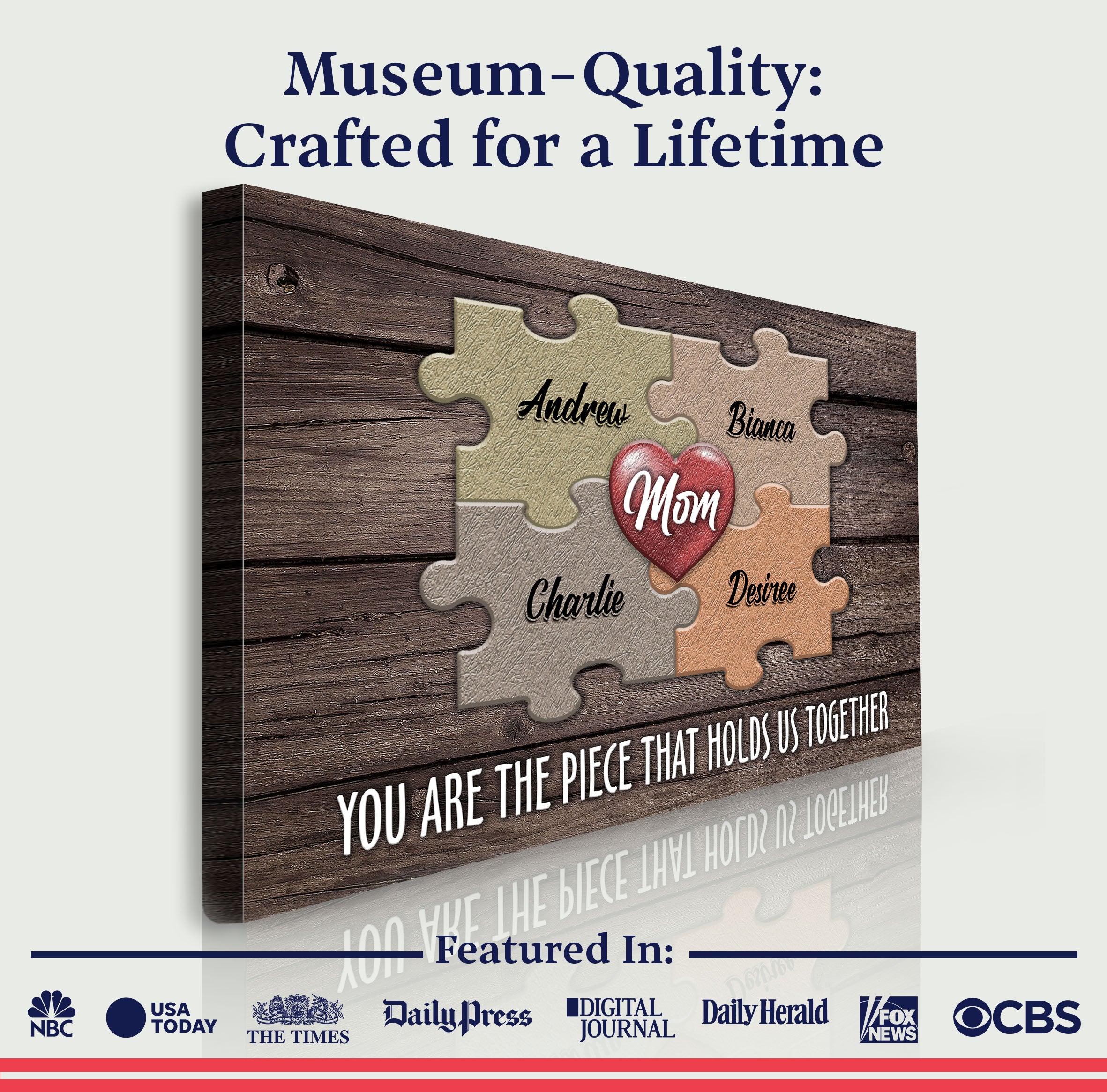 Mother's Day Sign The Piece That Holds Us Together II on sale at MyriadMart