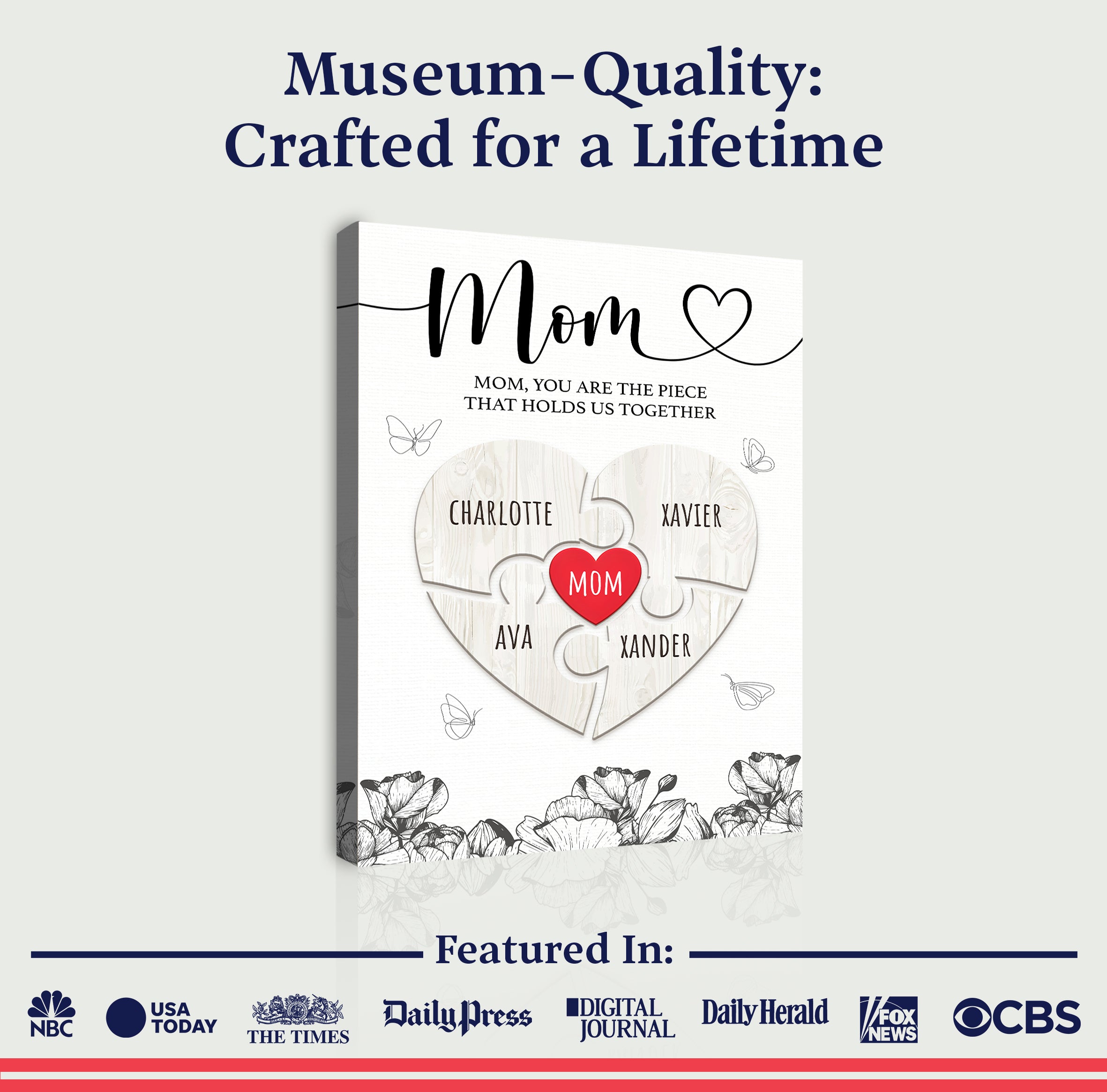 Mother's Day Sign The Piece That Holds Us Together III on sale at MyriadMart