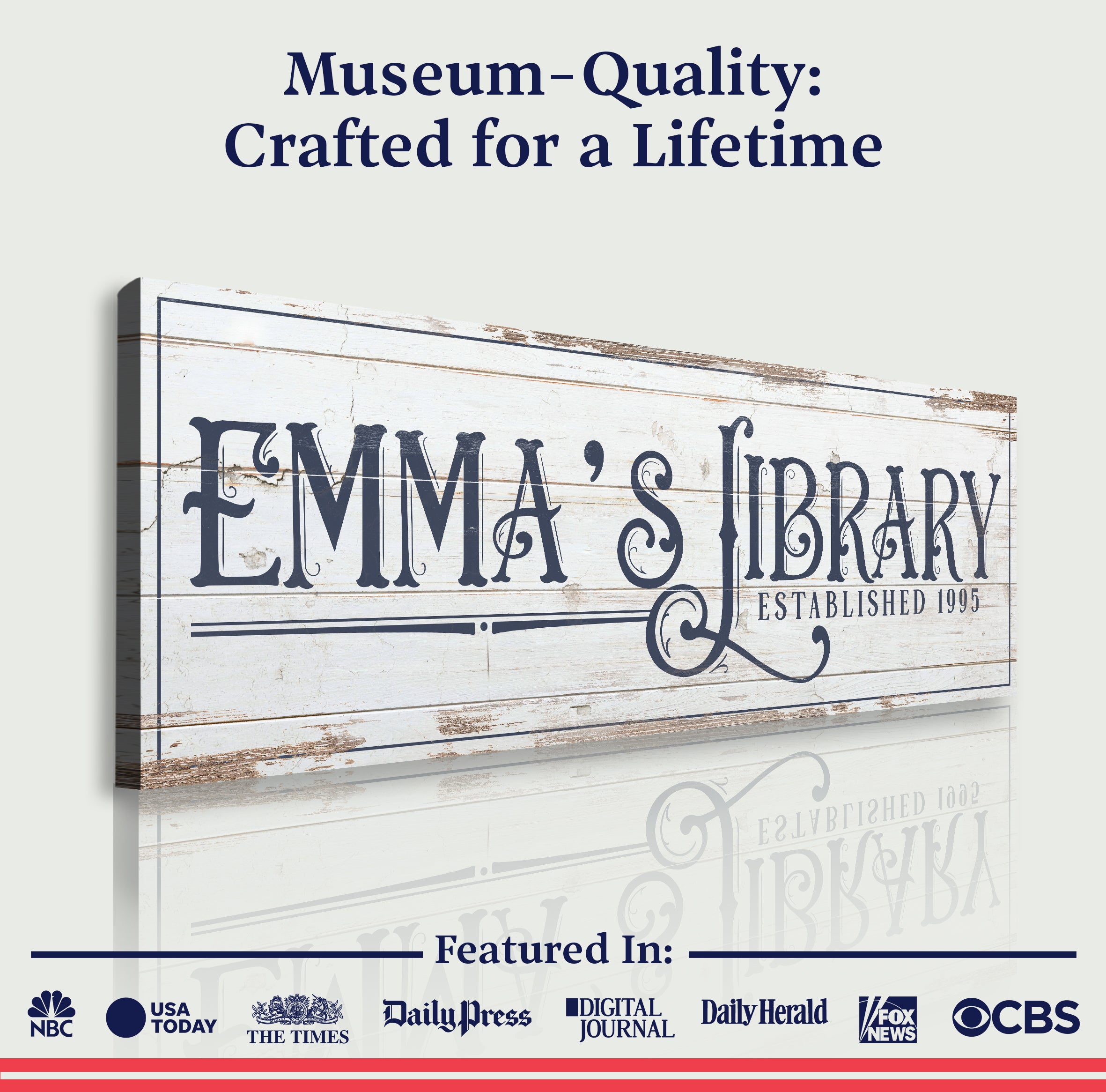 Personalized Library Sign II on sale at MyriadMart