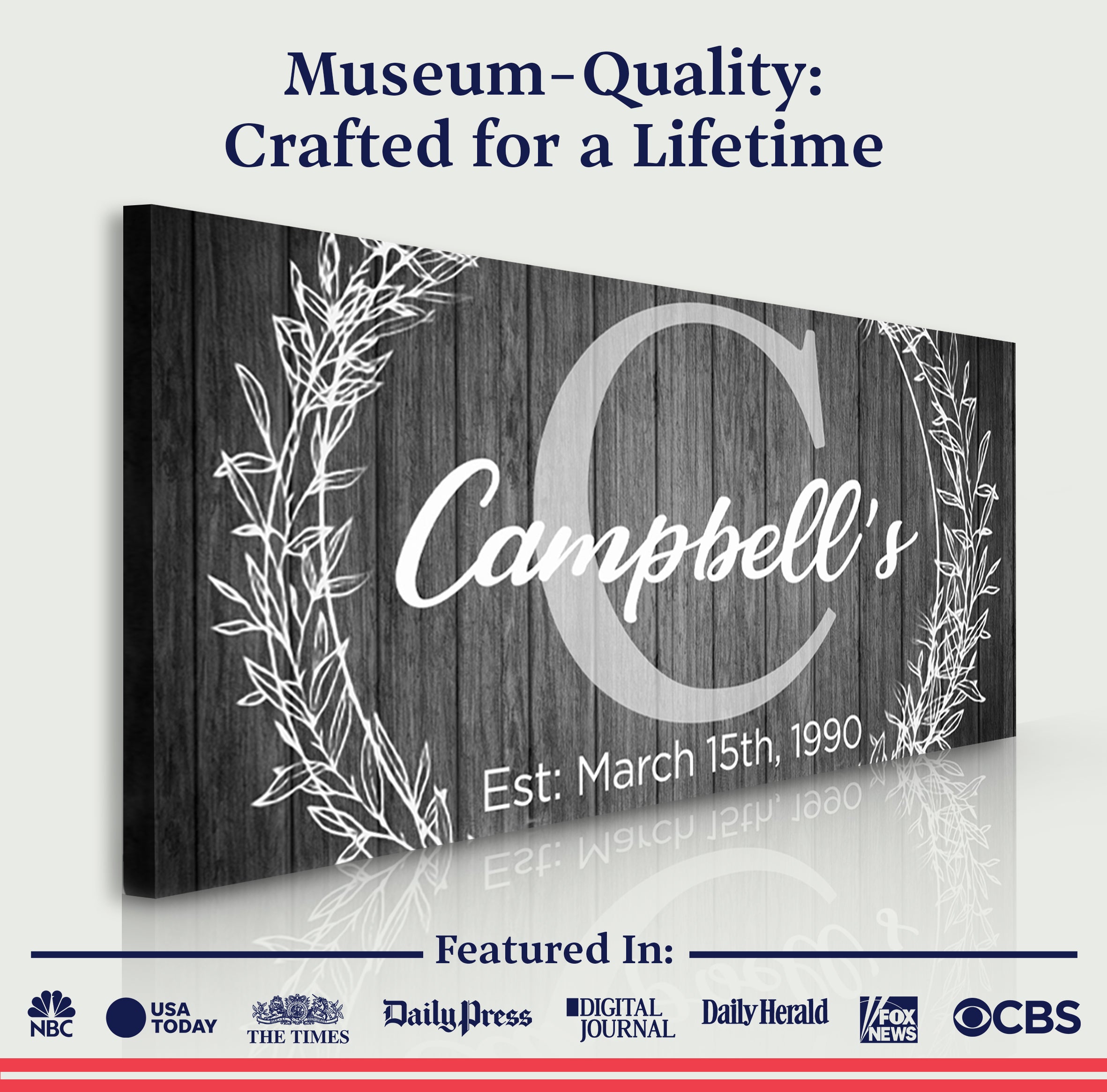 Family Name Sign - Monogram Sign on sale at MyriadMart