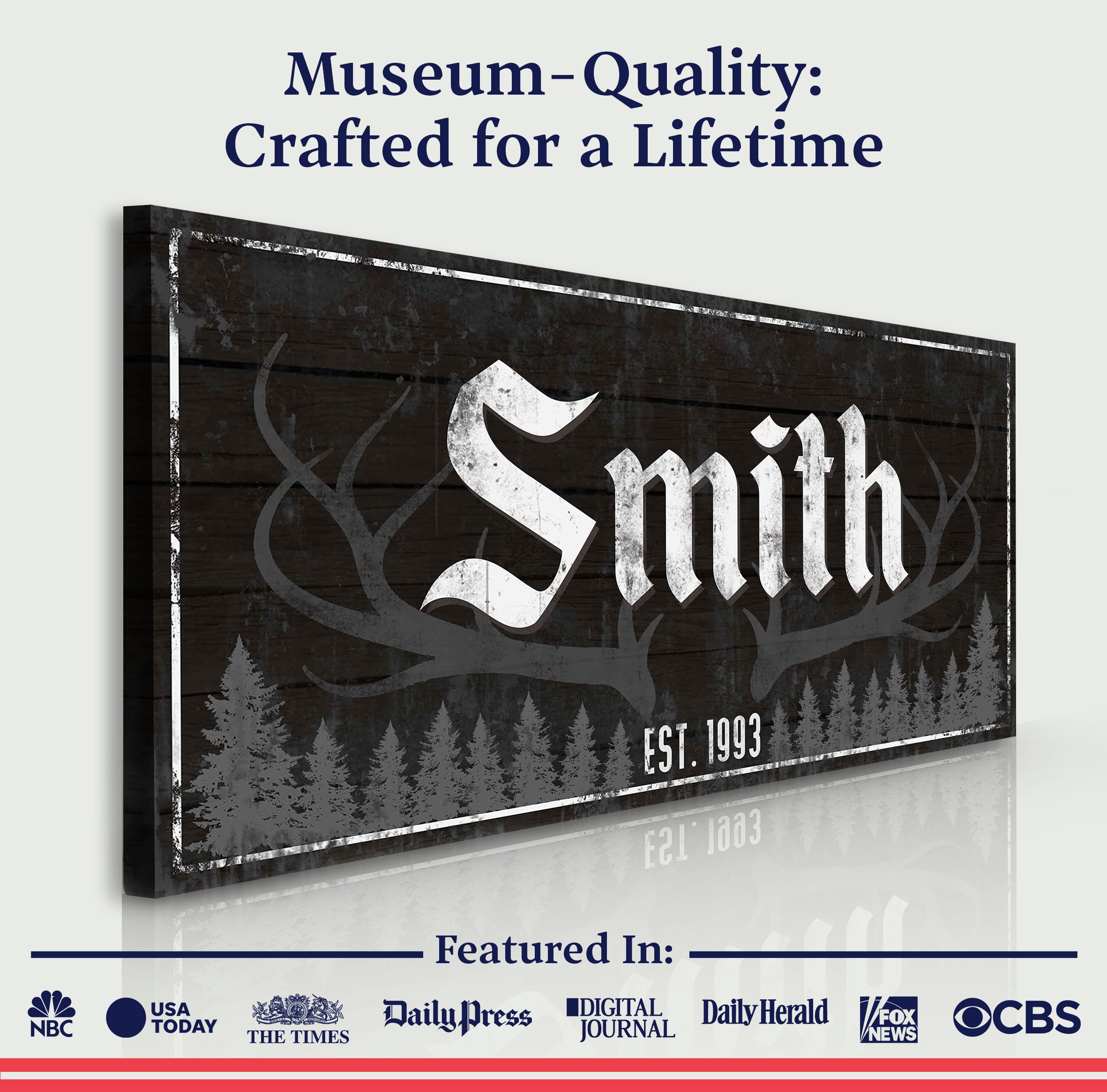 Rustic Family Antler Sign III on sale at MyriadMart