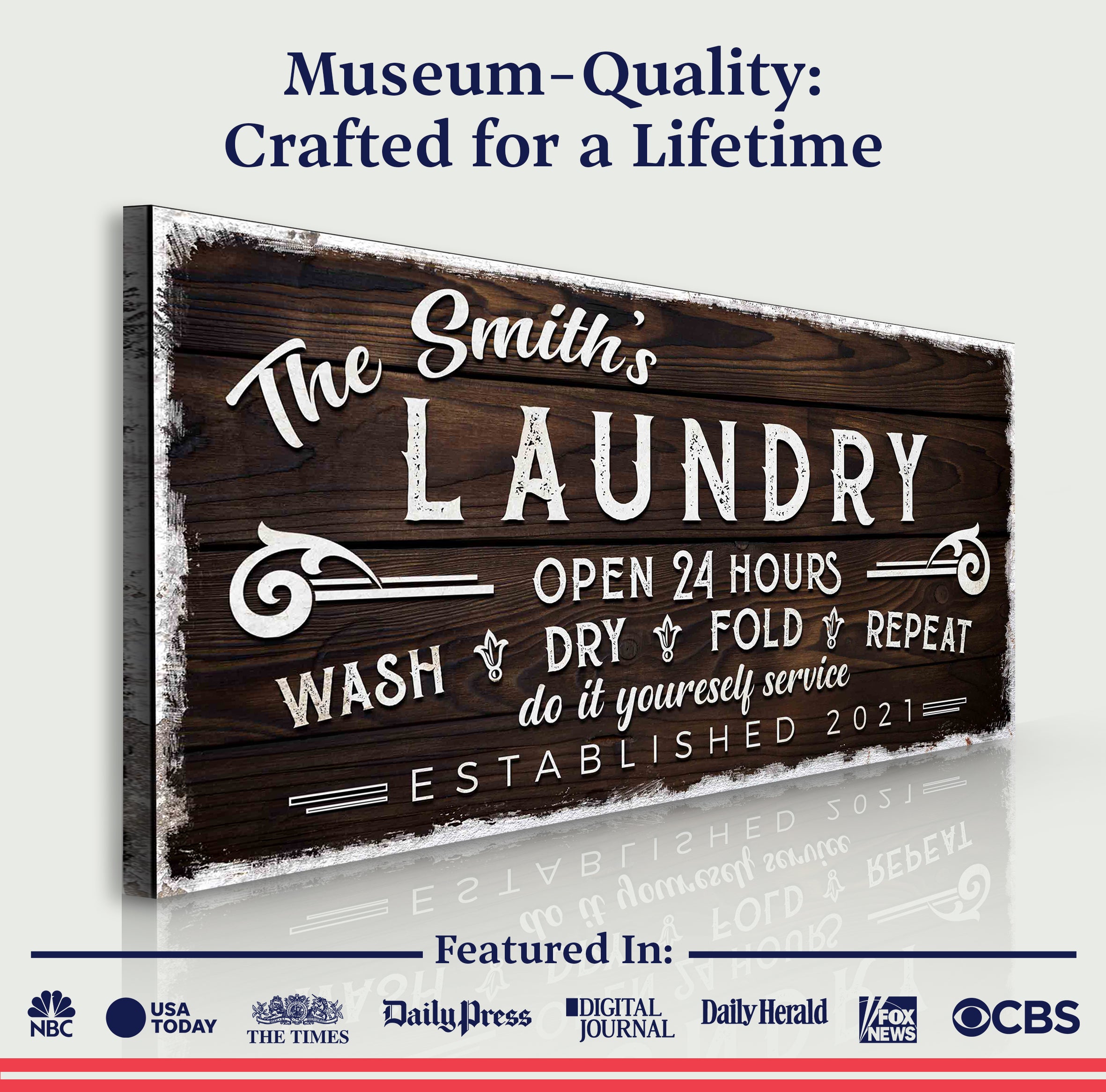 Personalized Laundry Room Sign III on sale at MyriadMart