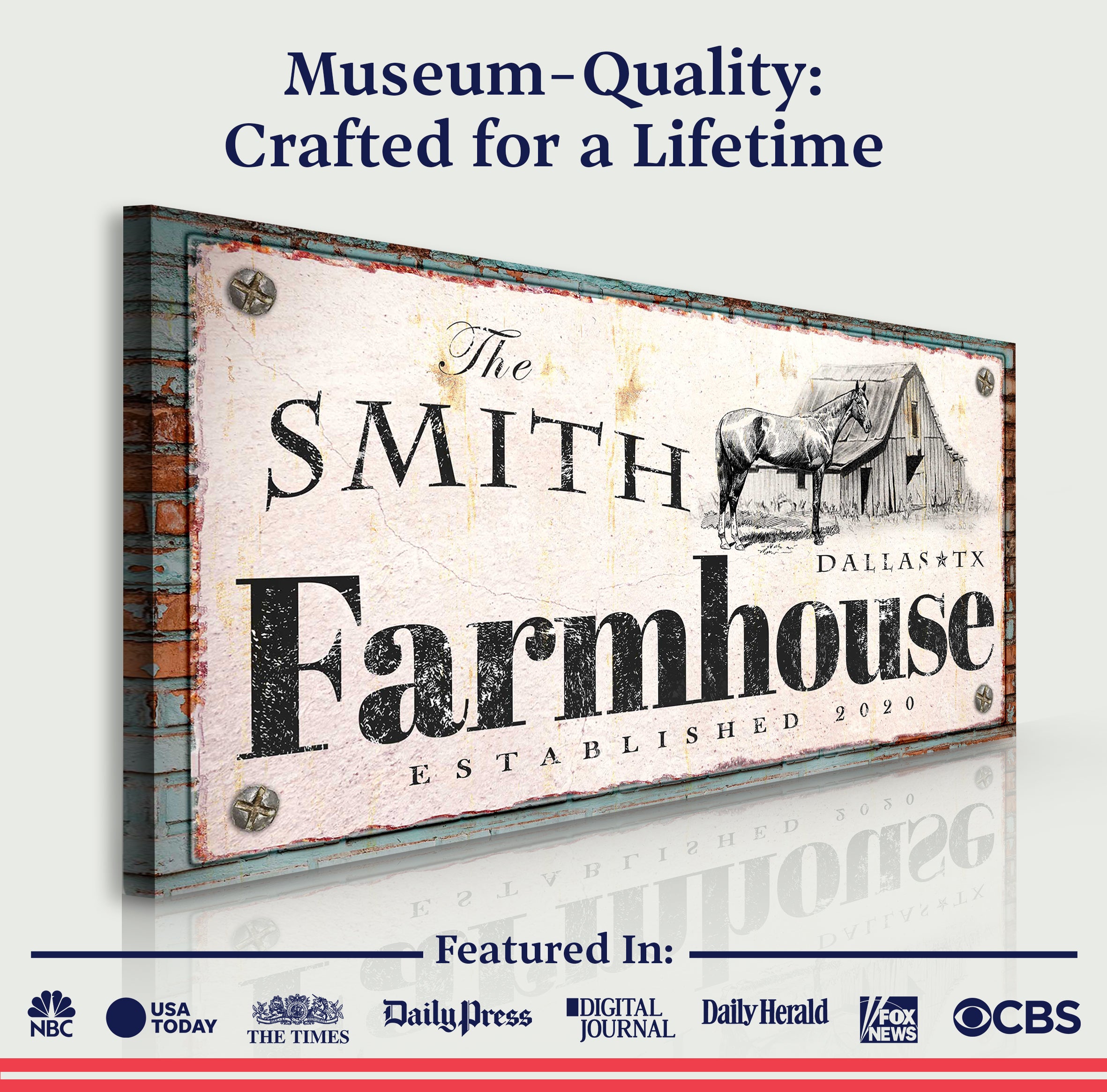 Rustic Horse Farmhouse Sign II on sale at MyriadMart