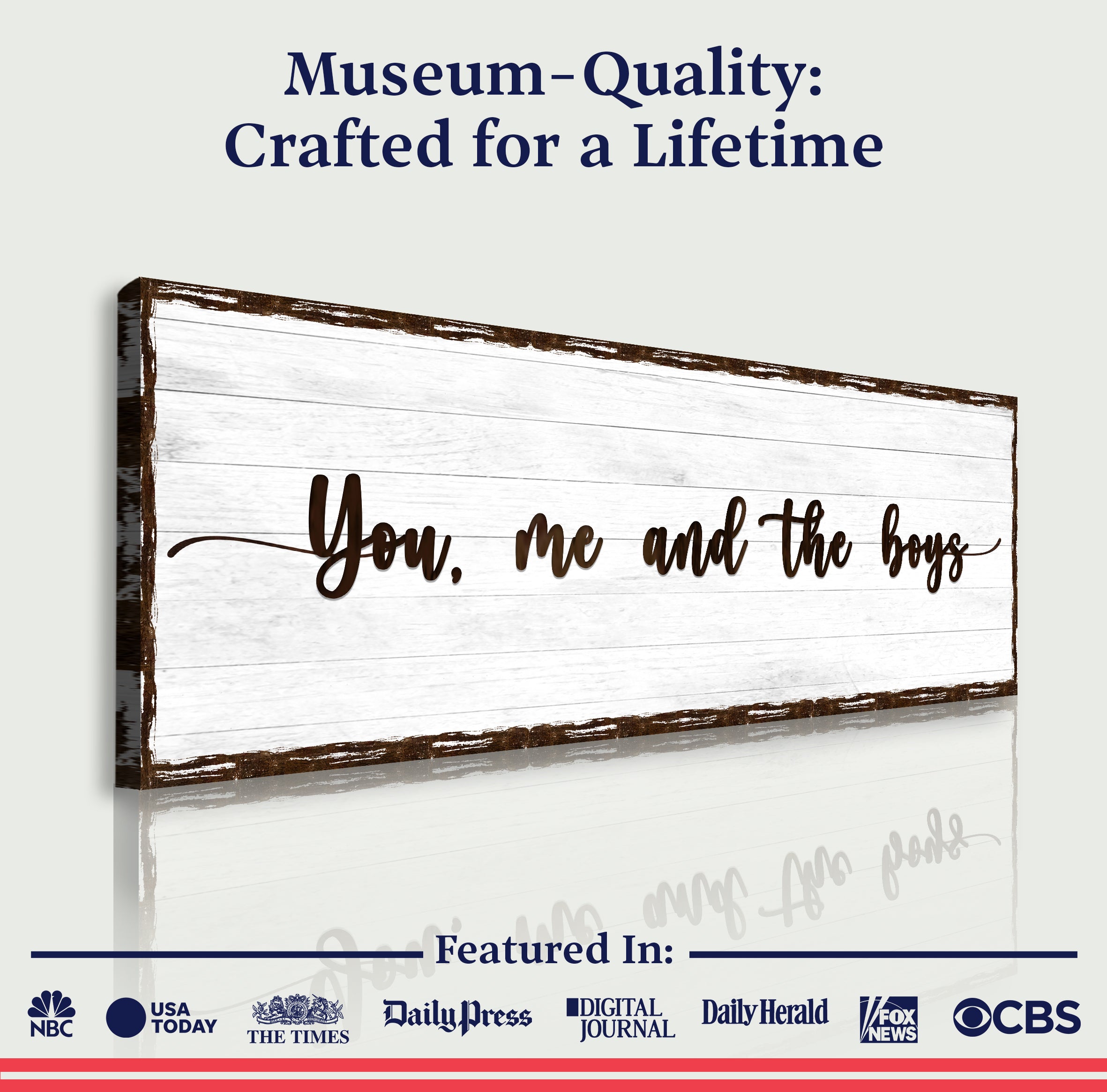 You, Me, And The Boys Sign on sale at MyriadMart