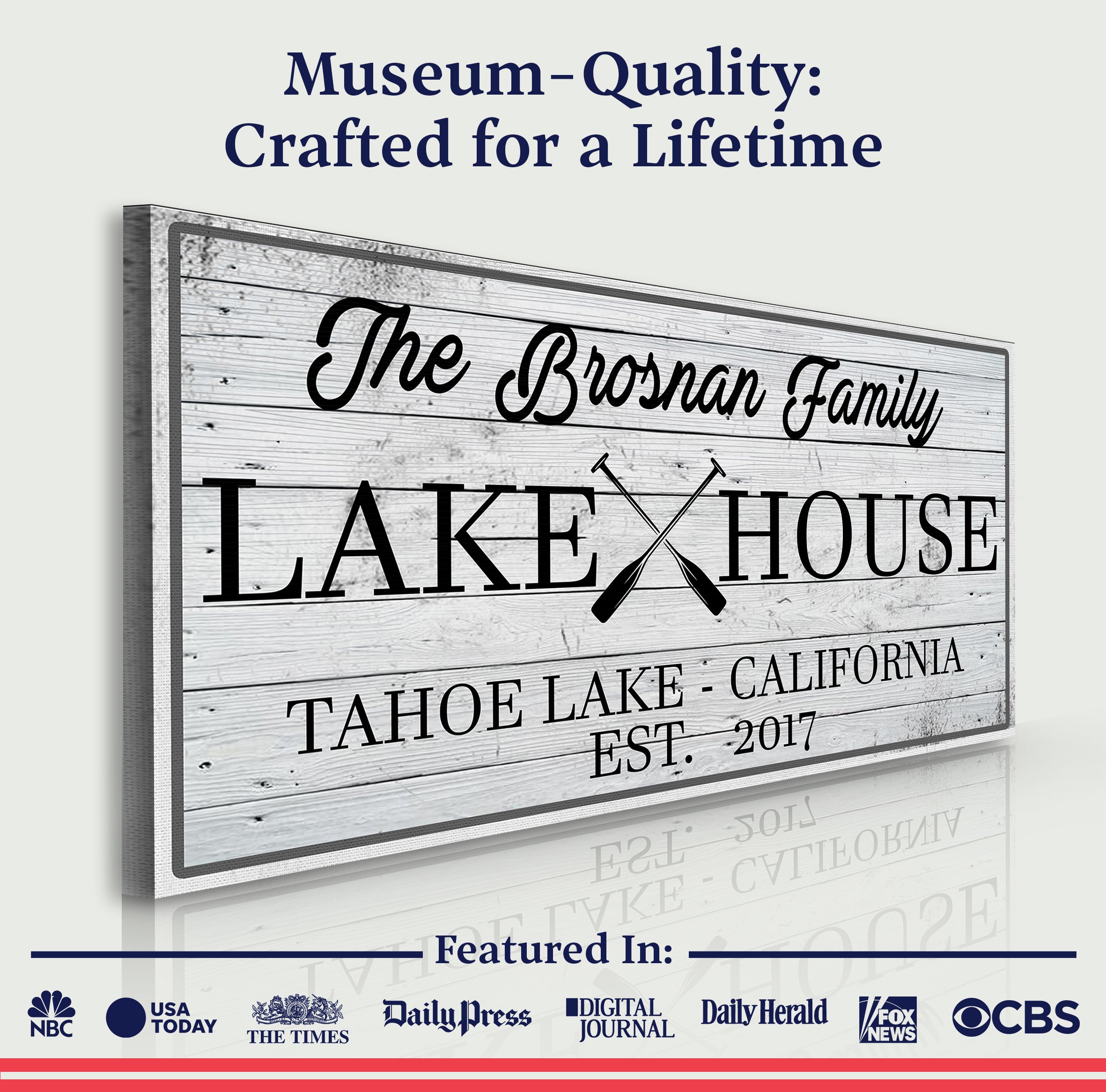 Family Lake House Paddle Sign on sale at MyriadMart