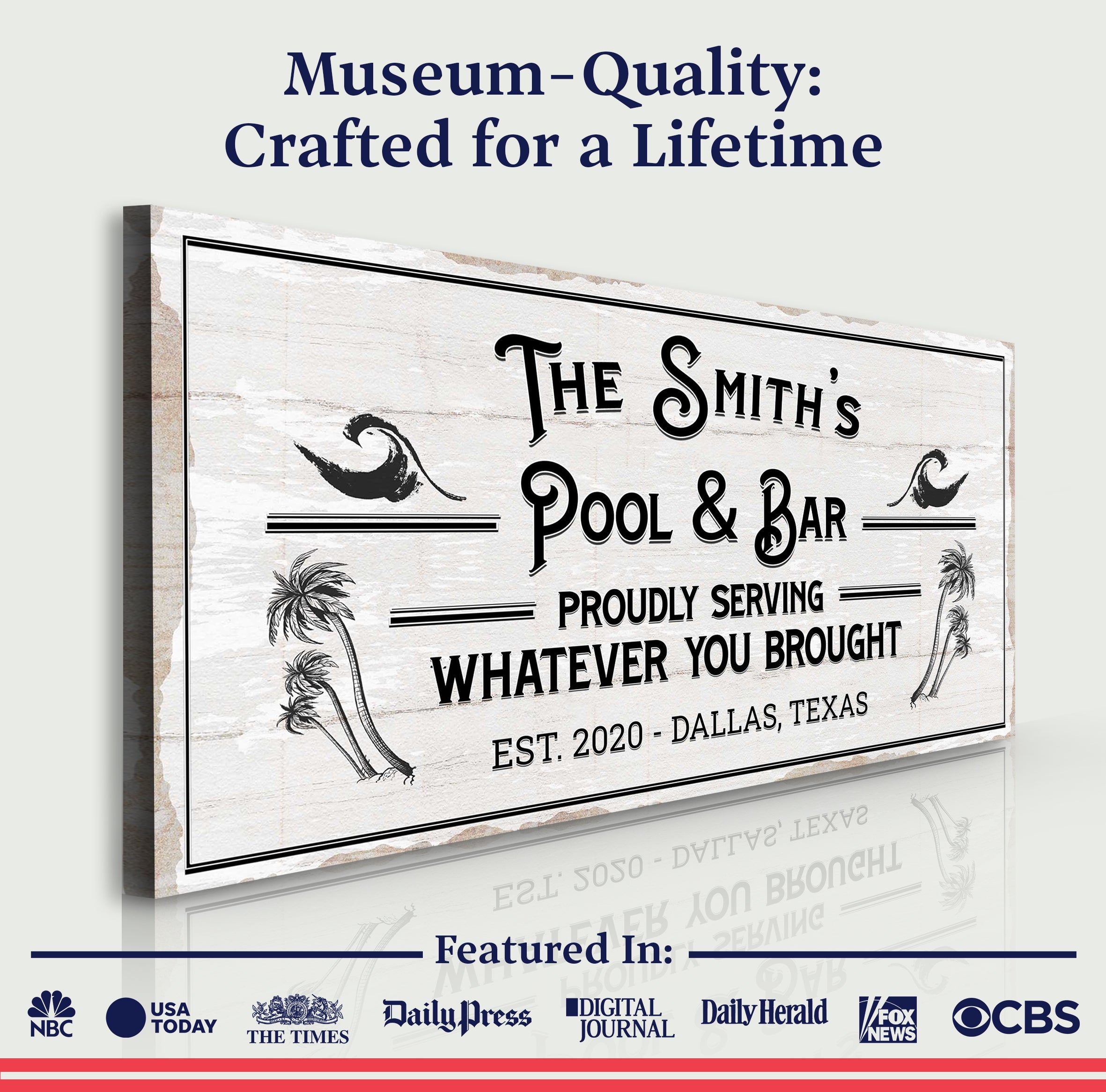 Personalized Rustic Pool And Bar Sign III on sale at MyriadMart