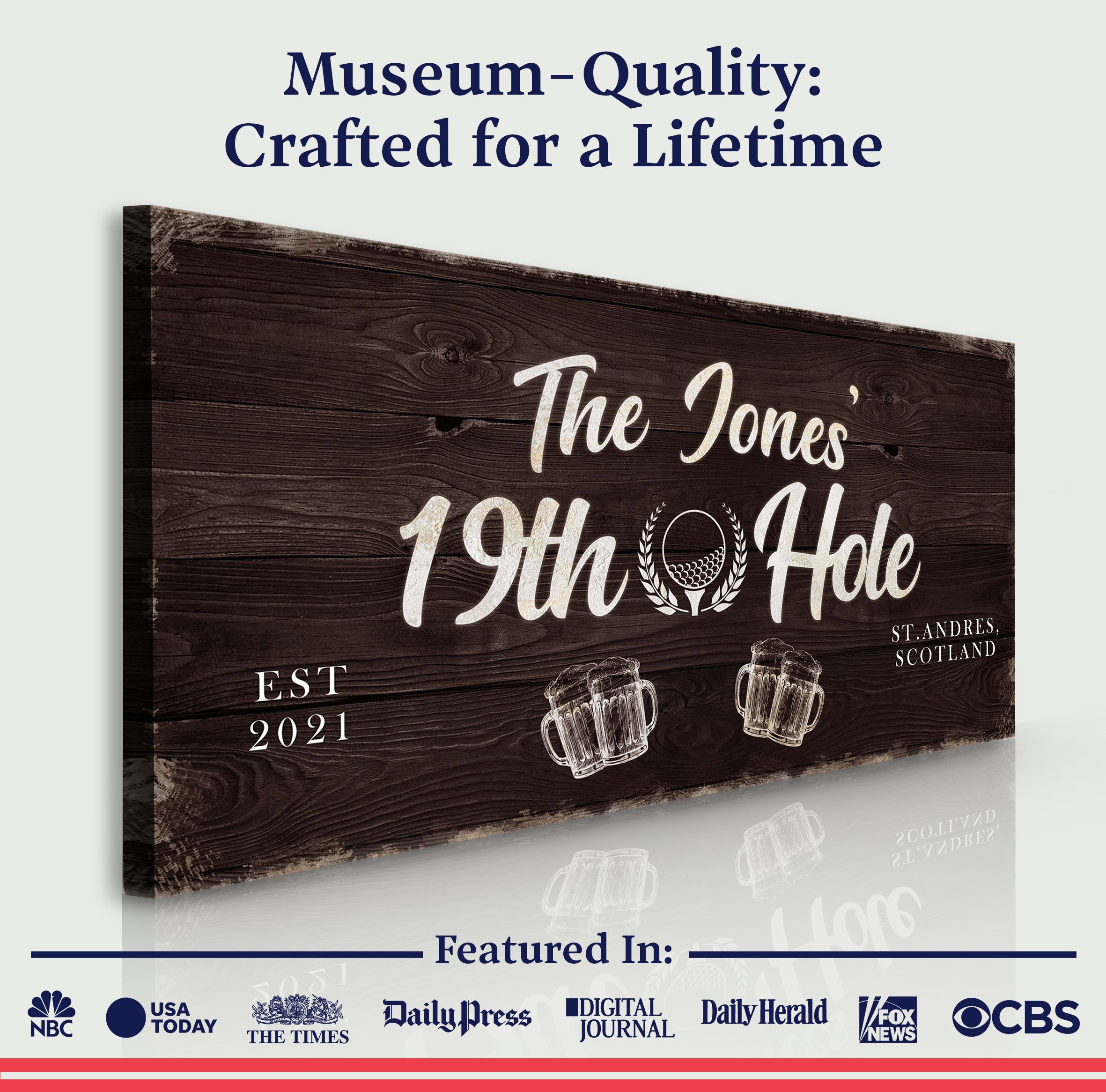 19th Hole Golf Personalized Sign II on sale at MyriadMart