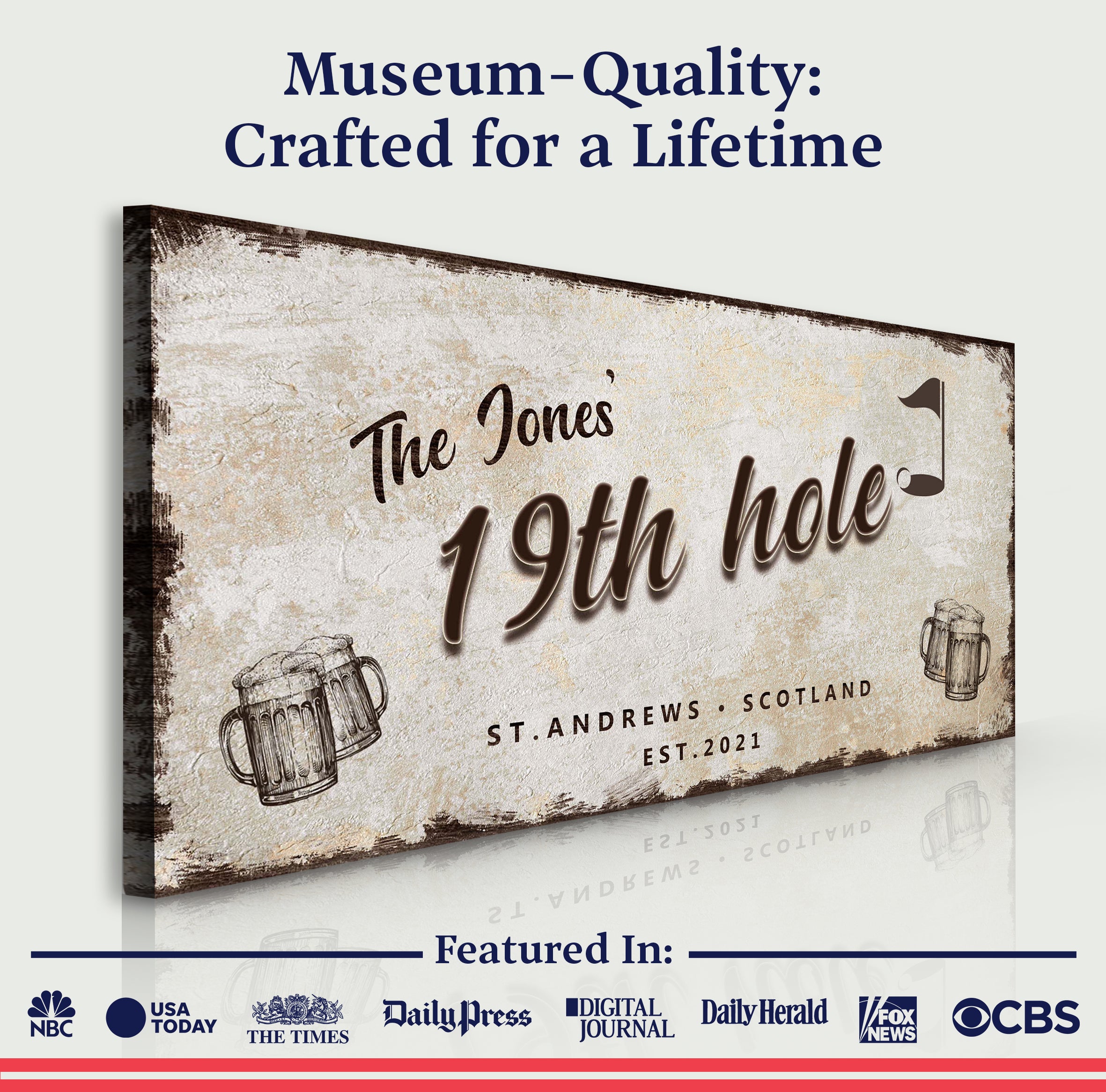 19th Hole Golf Personalized Sign III on sale at MyriadMart