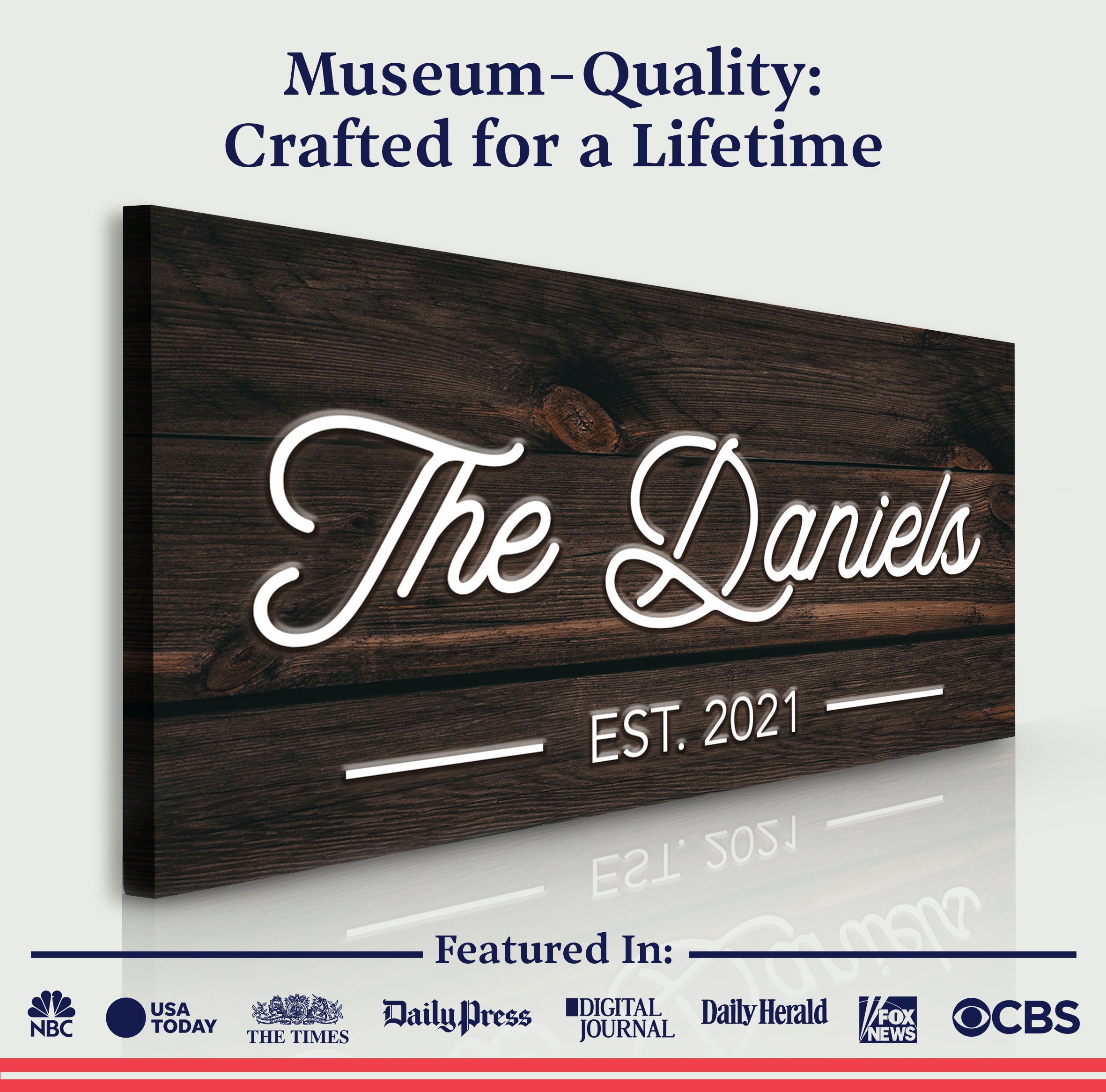 Wooden Family Name Sign on sale at MyriadMart