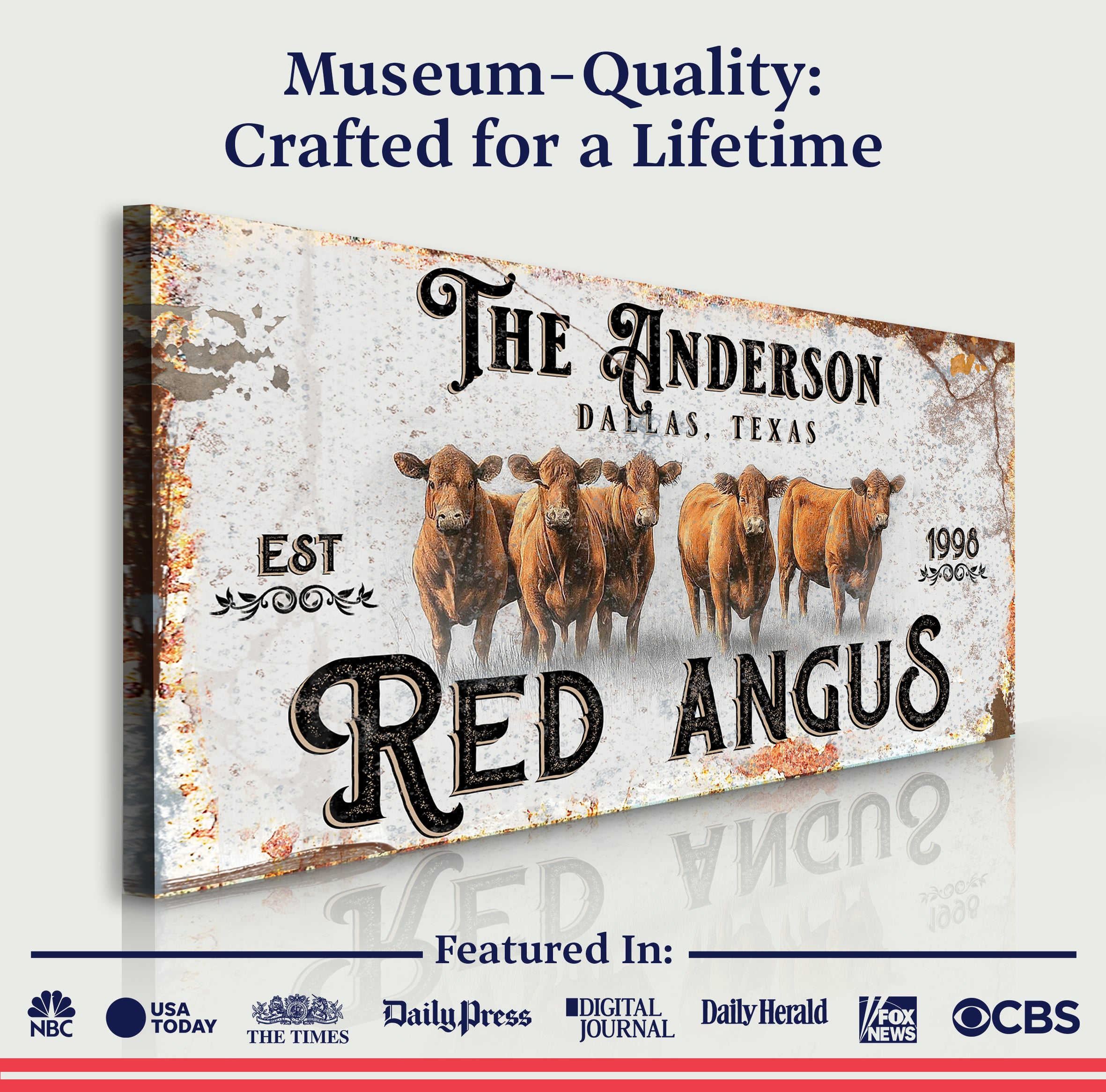 Red Angus Sign on sale at MyriadMart