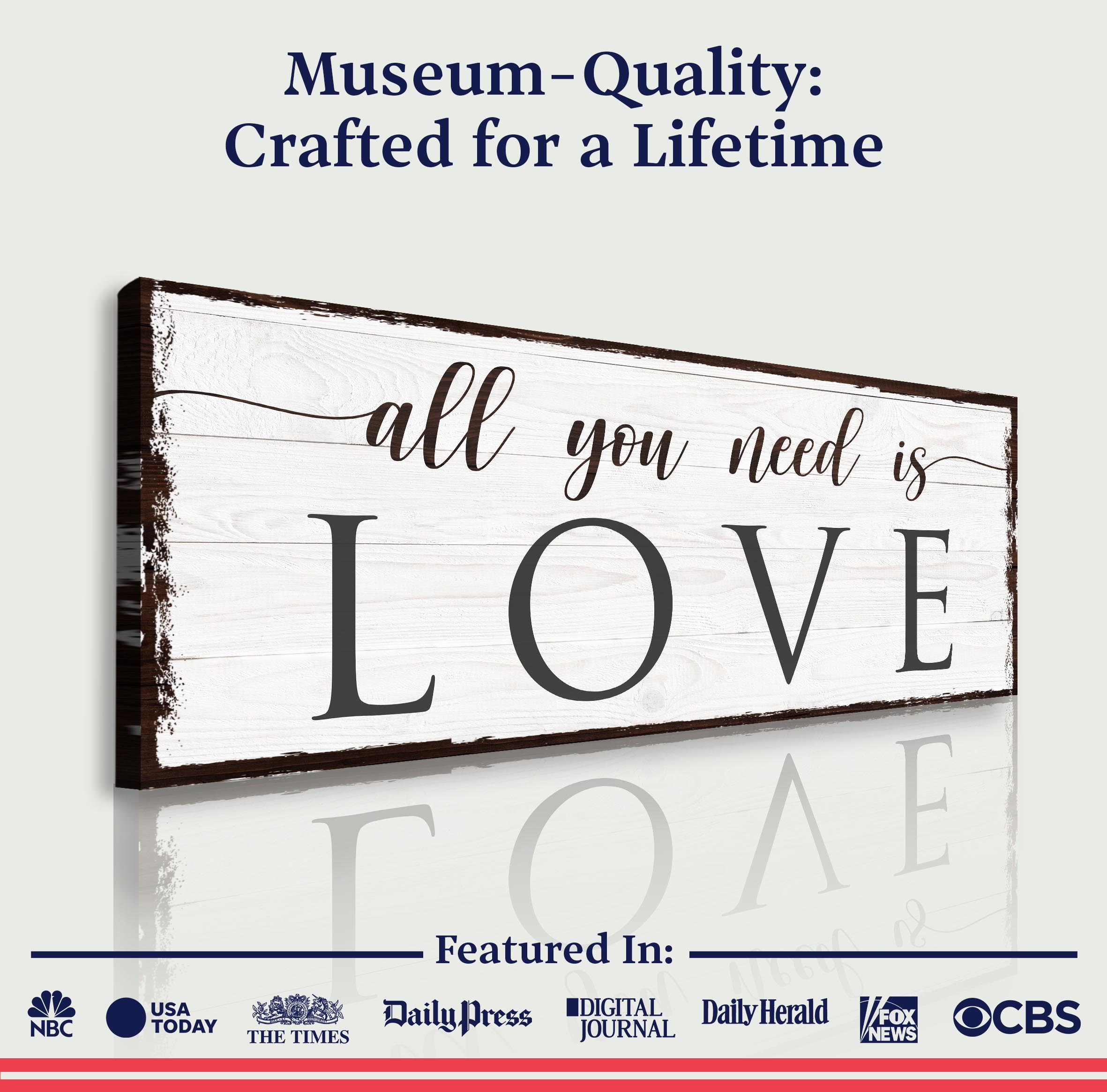 All You Need Is Love Sign on sale at MyriadMart