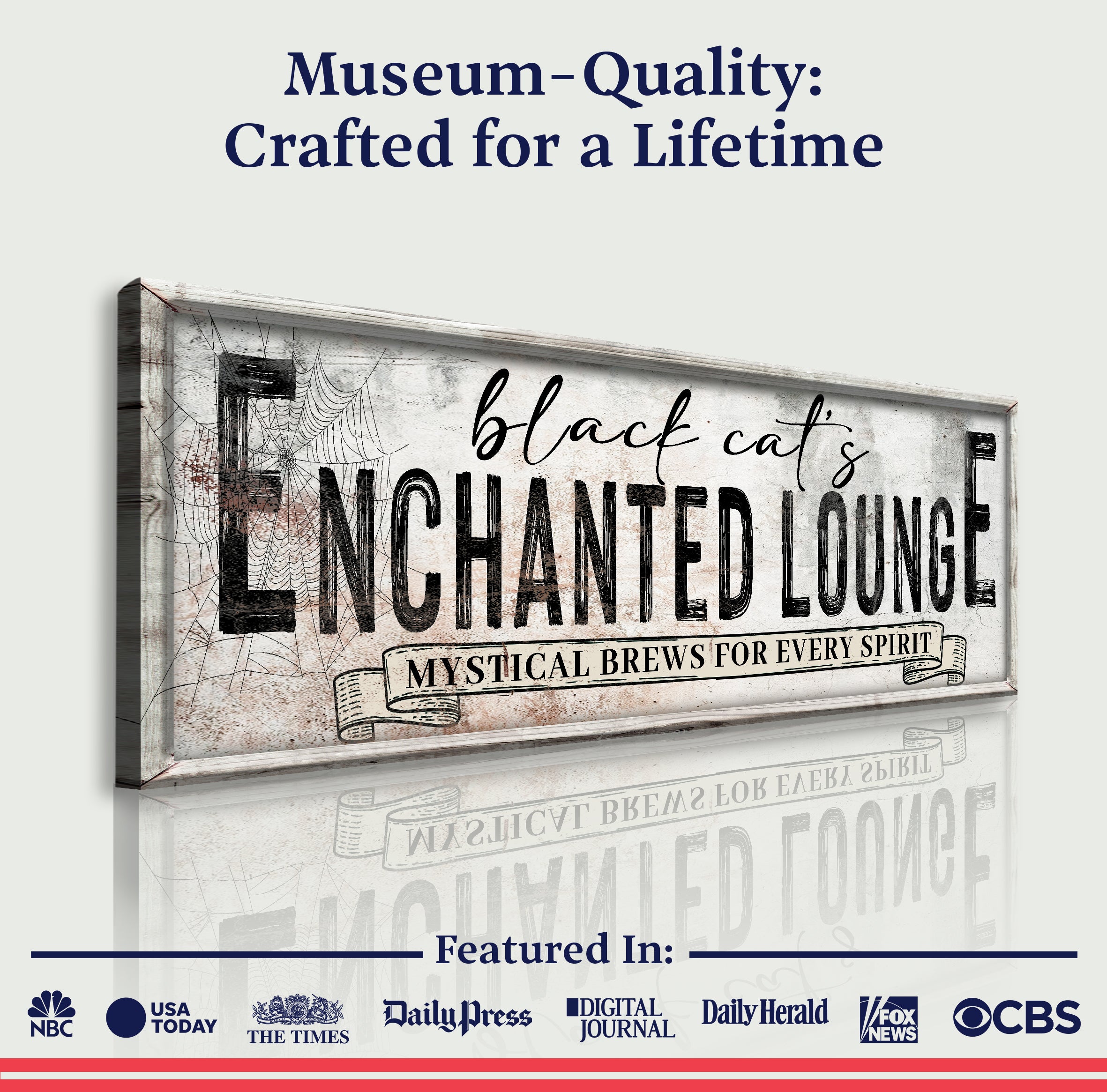 Black Cat's Enchanted Lounge Halloween Sign III on sale at MyriadMart