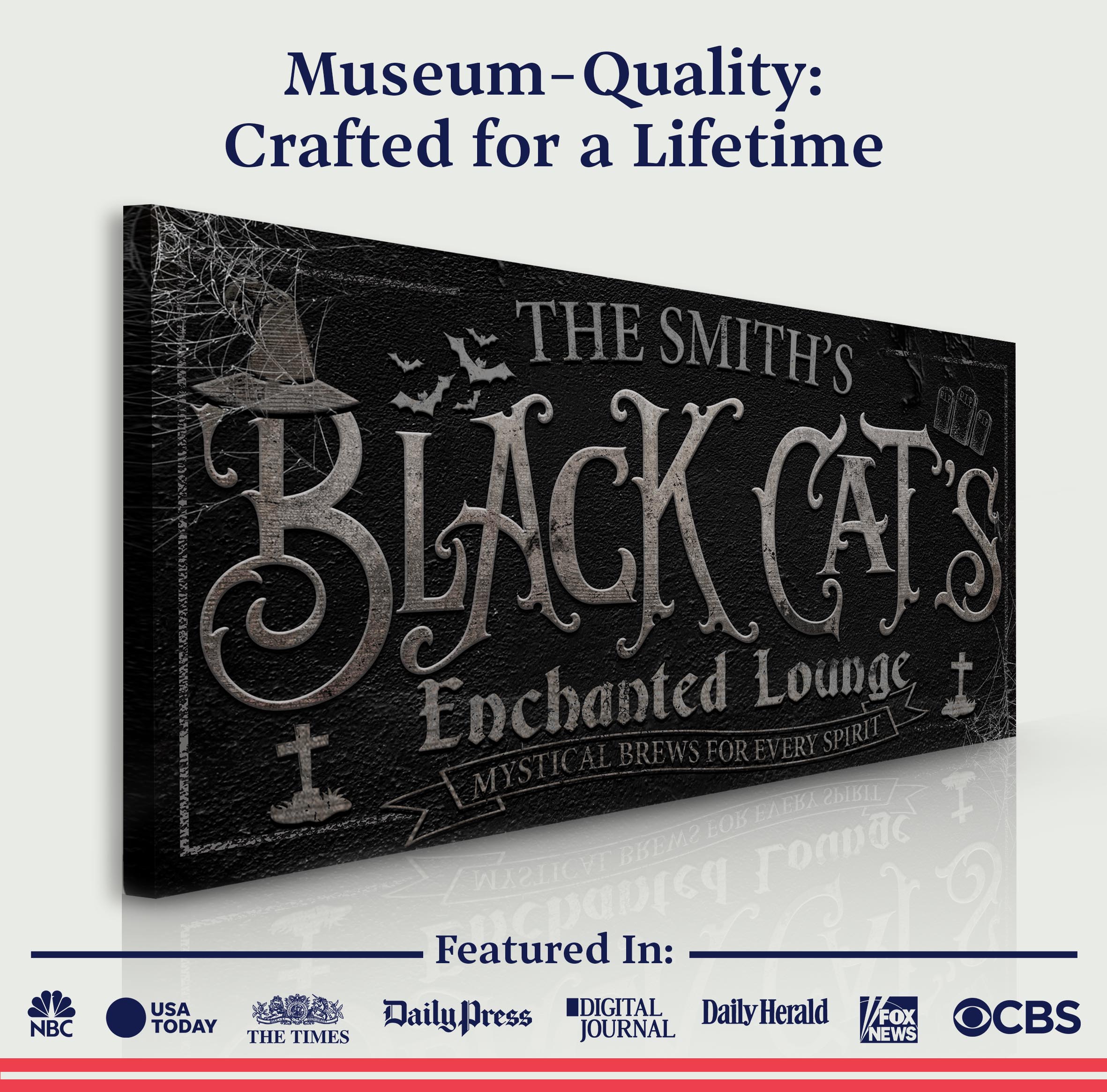 Black Cat's Enchanted Lounge Halloween Sign II on sale at MyriadMart