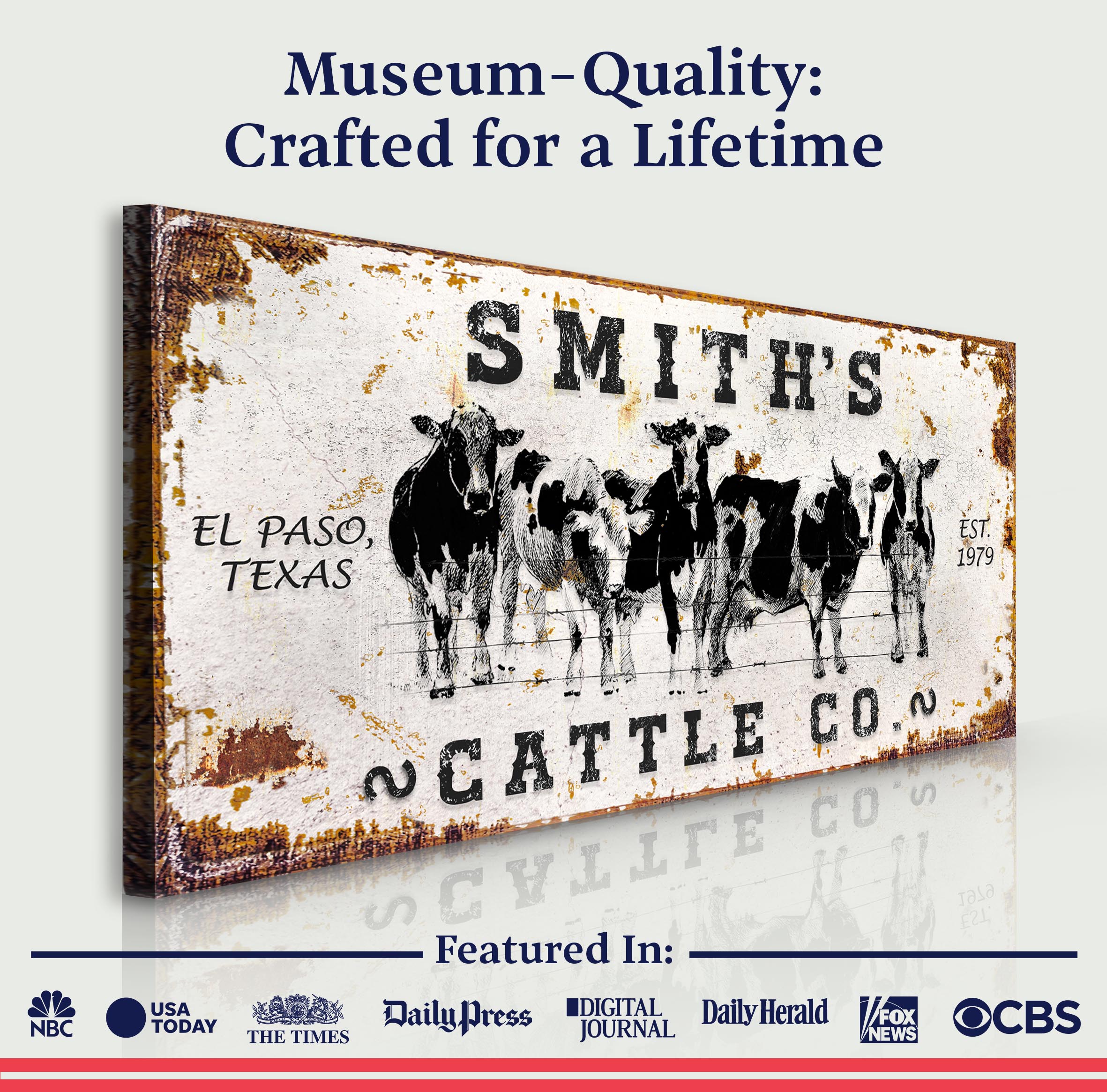 Personalized Cattle Sign II on sale at MyriadMart