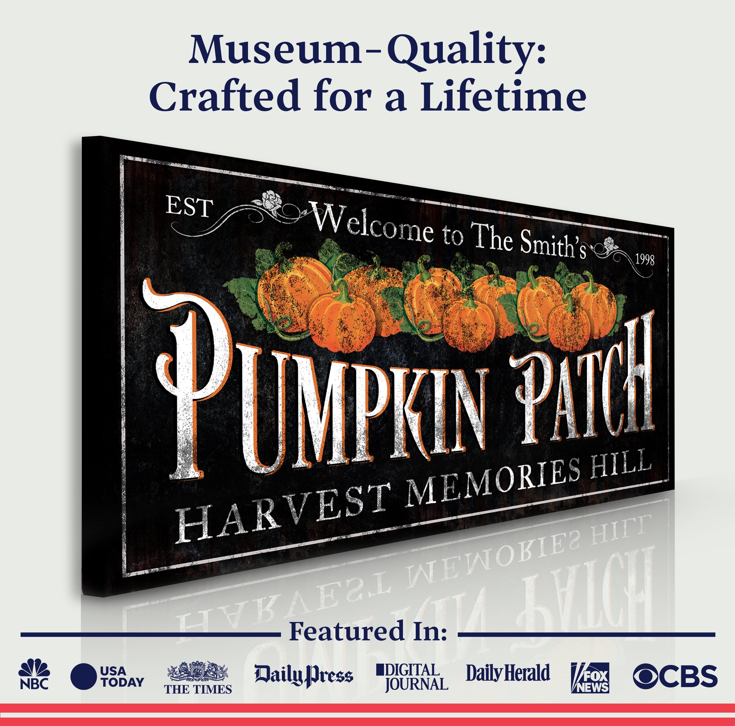 Personalized Pumpkin Patch Sign IX on sale at MyriadMart