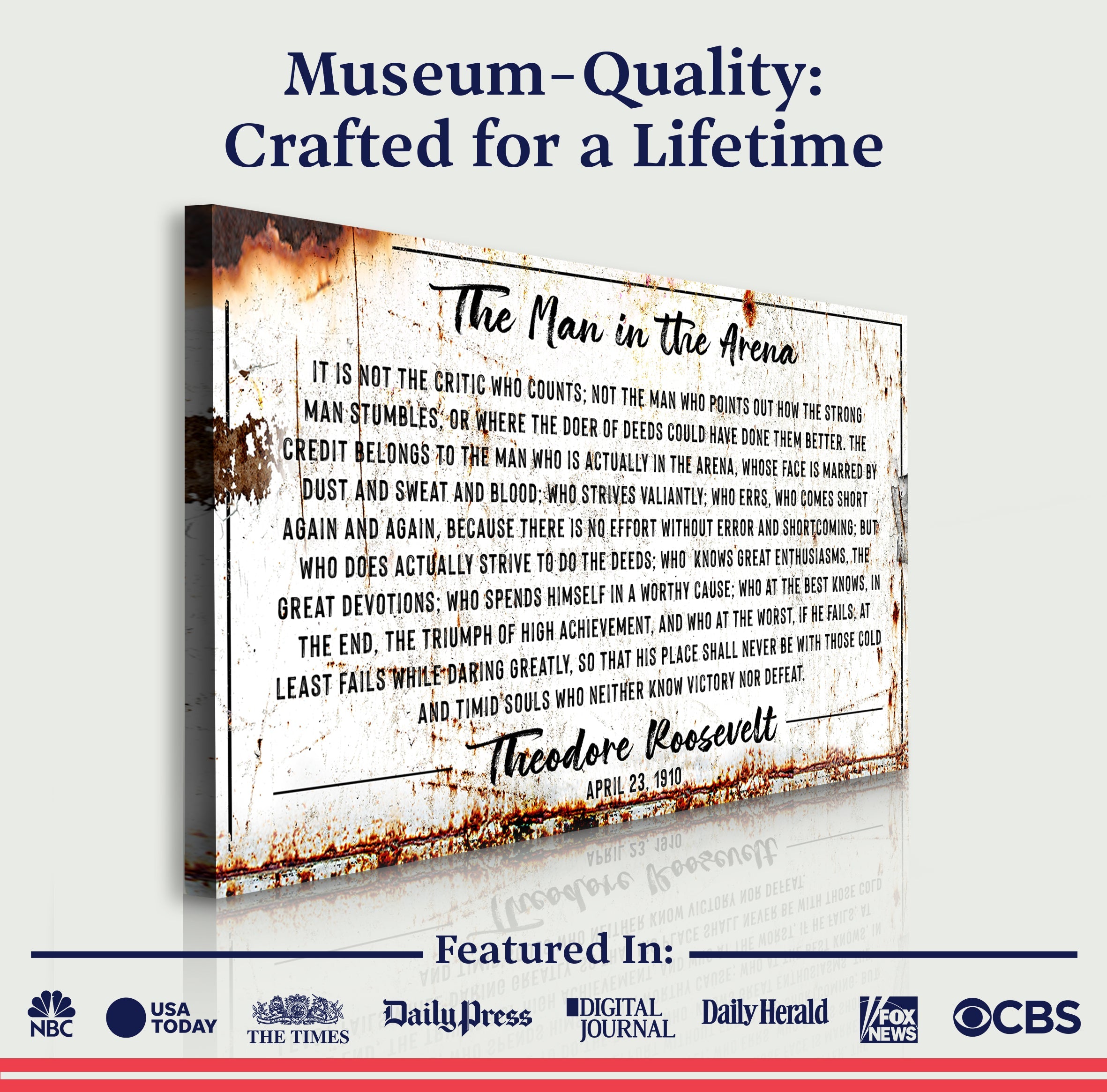 The Man In The Arena Sign III on sale at MyriadMart