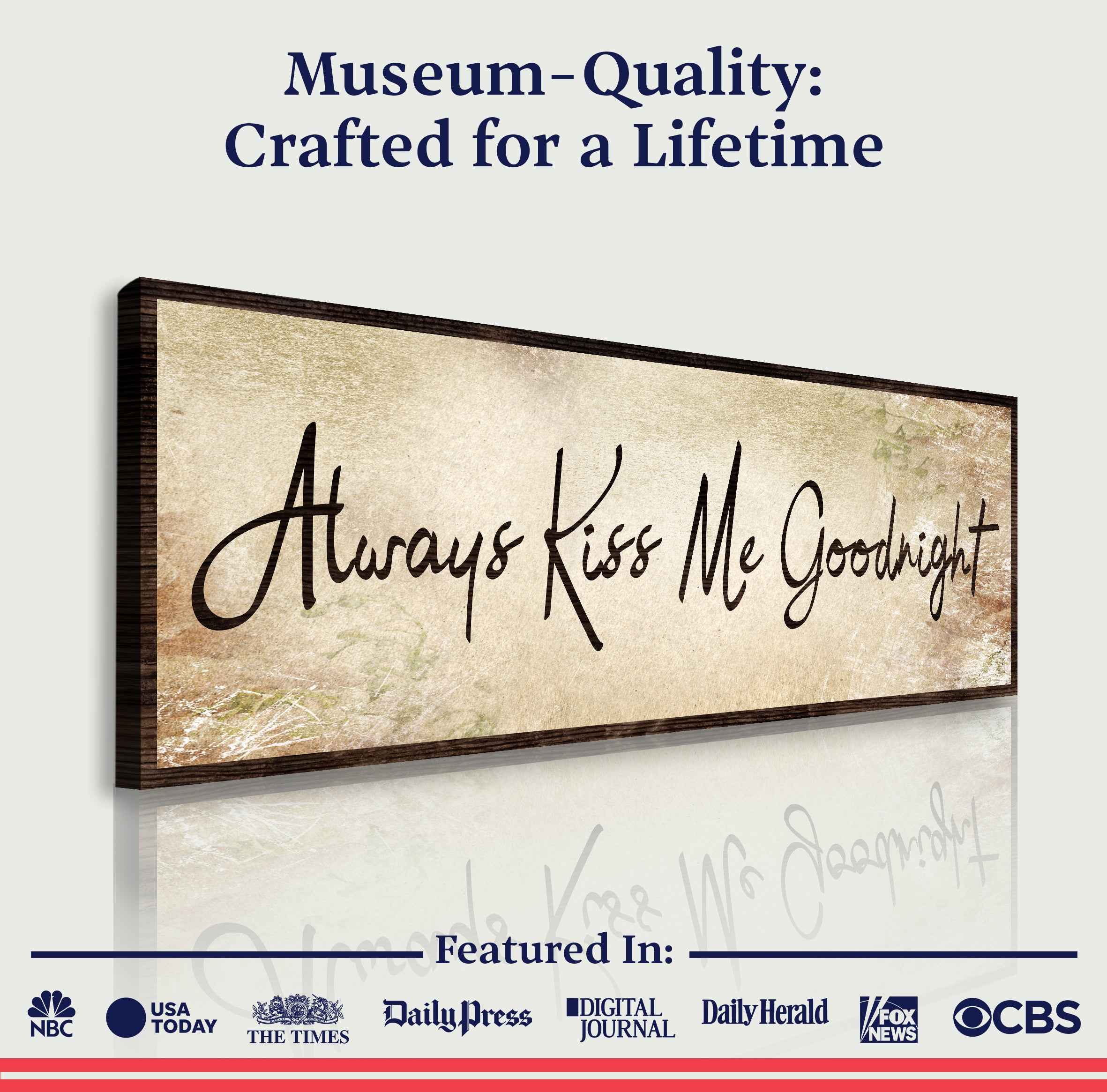 Always Kiss Me Goodnight Sign VI on sale at MyriadMart