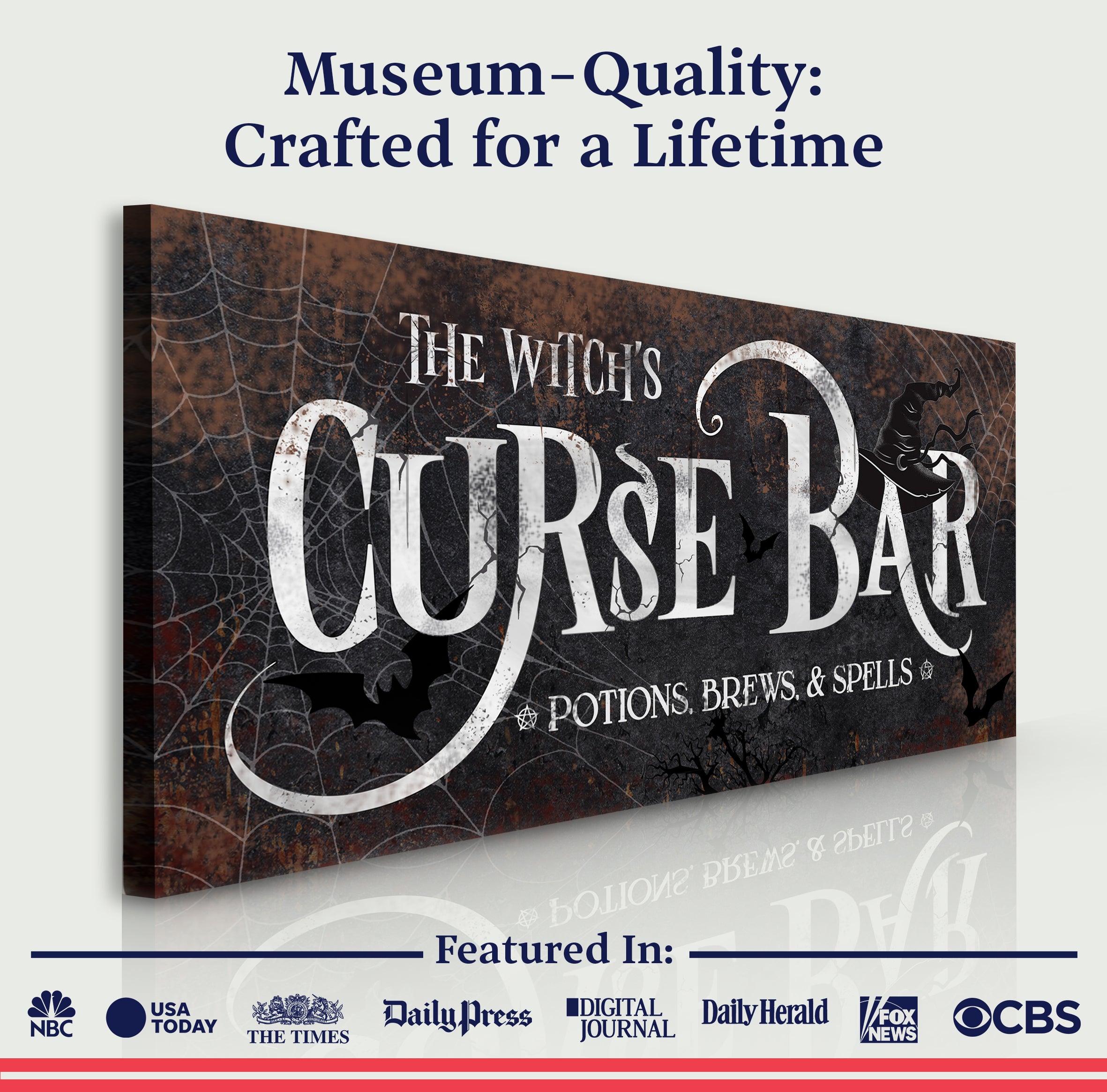 The Witch's Curse Bar Halloween Sign III on sale at MyriadMart