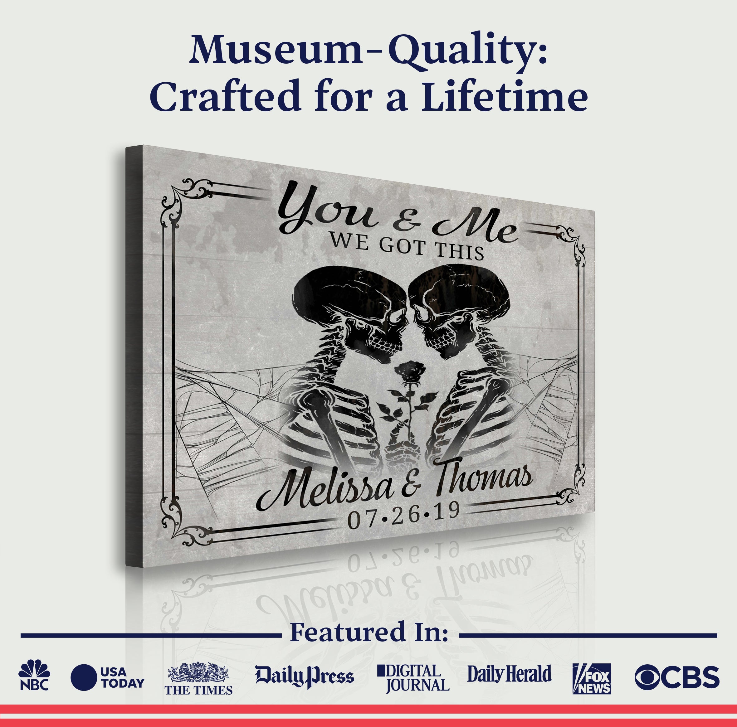 We Got This Skeleton Couple Sign V on sale at MyriadMart