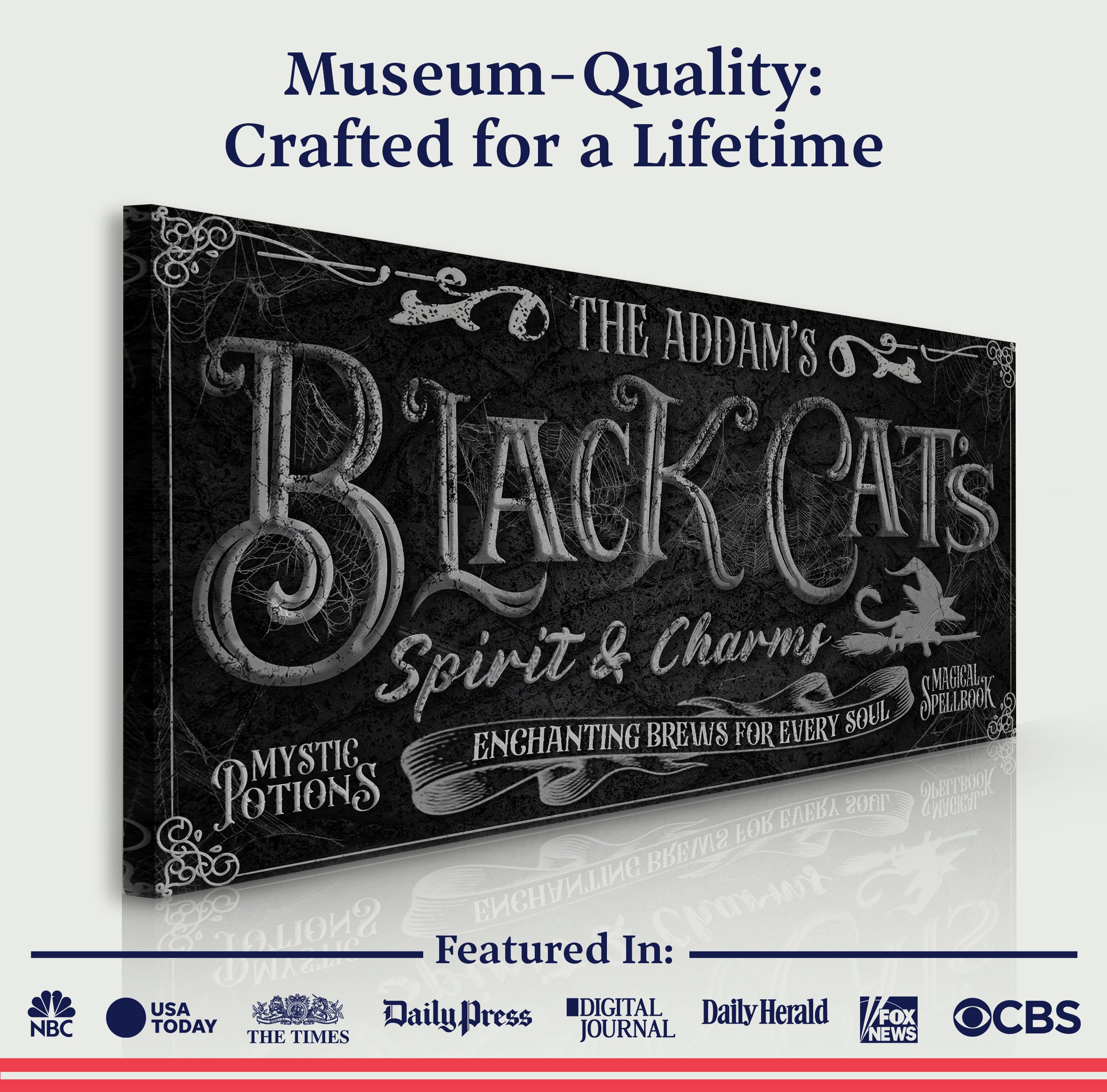 Black Cat’s Spirits & Charms Bar Halloween Sign II on sale at MyriadMart