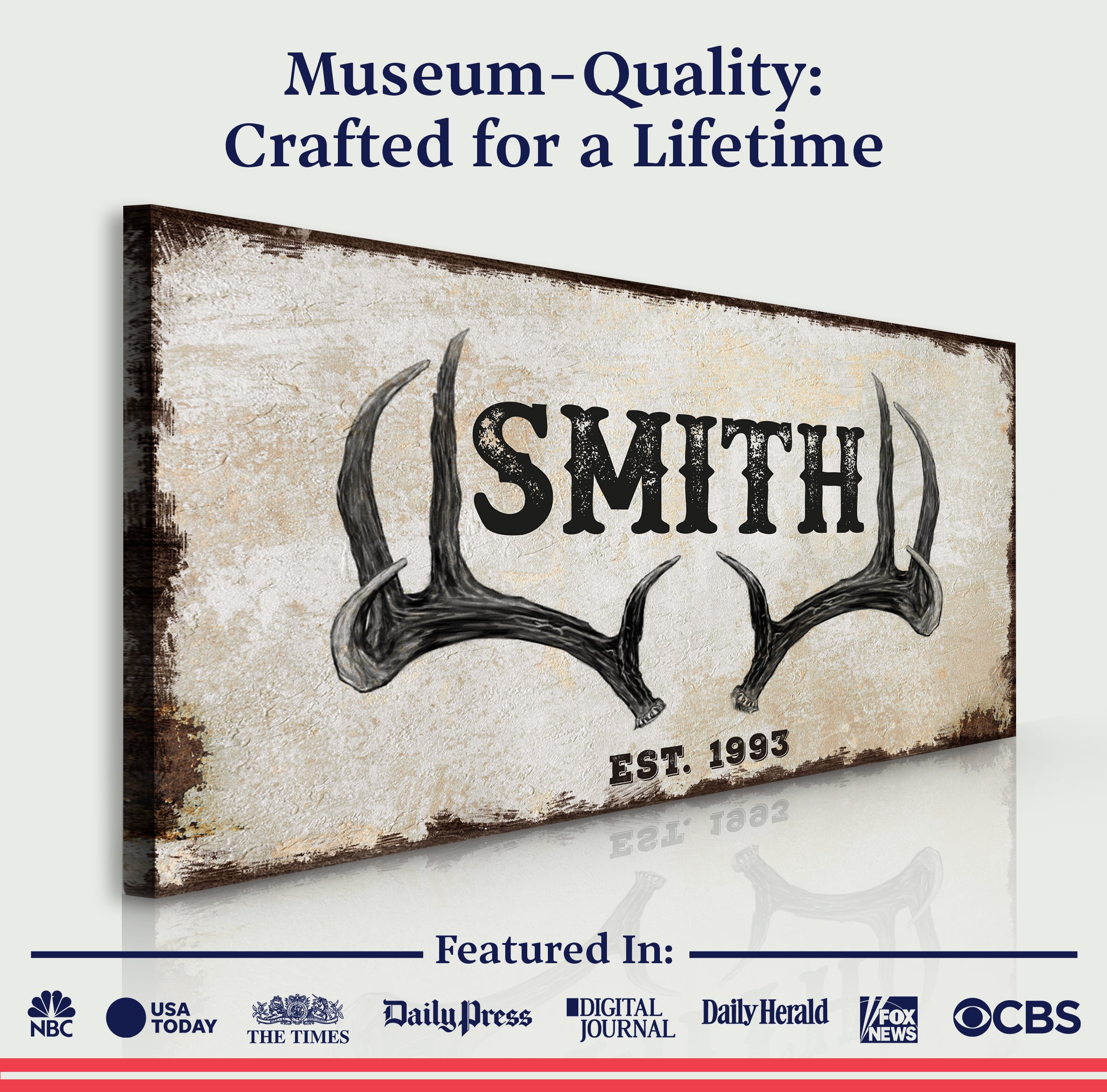 Rustic Family Antler Sign II on sale at MyriadMart