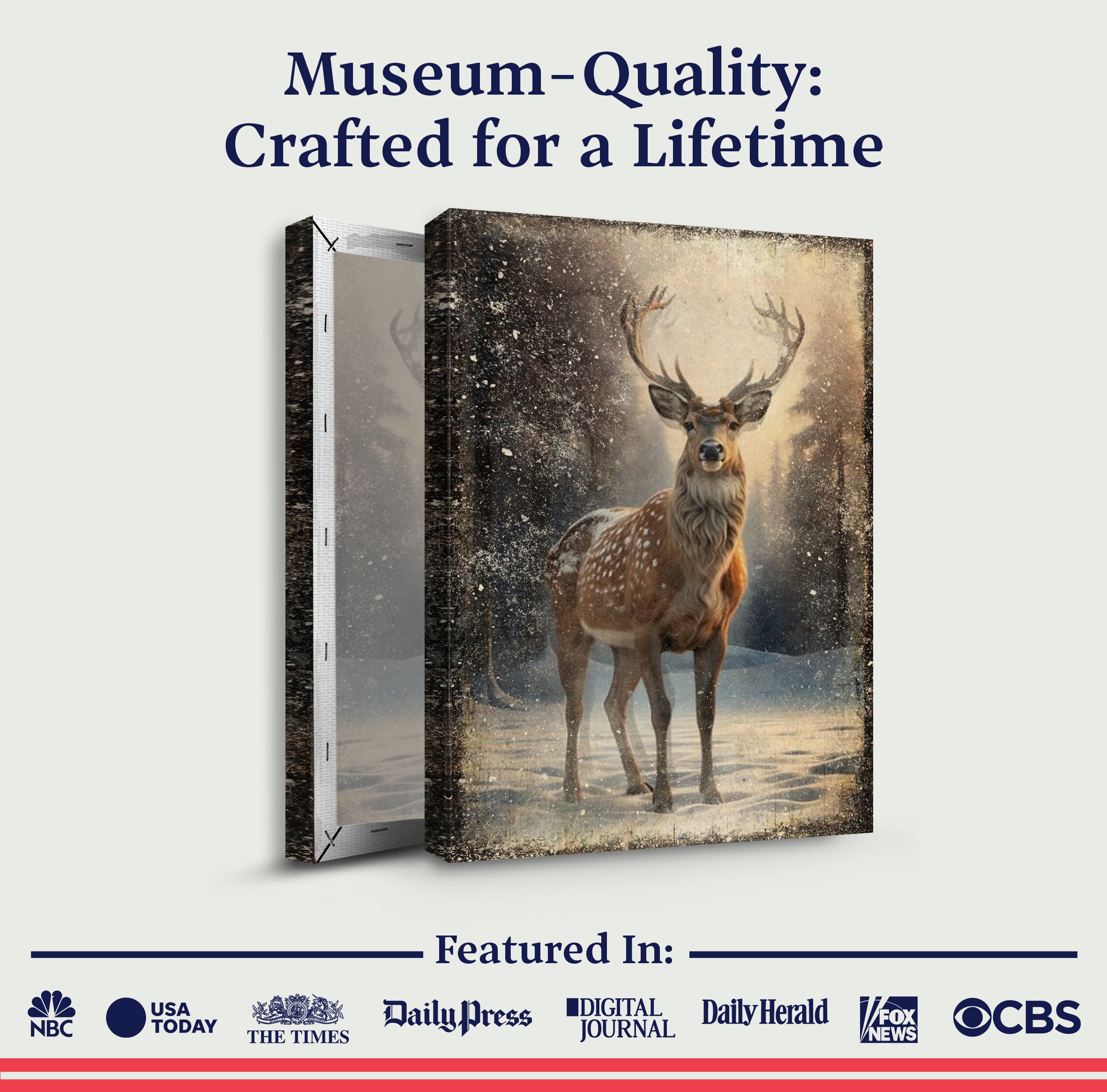 Vintage Winter Deer Christmas Wall Art IV on sale at MyriadMart