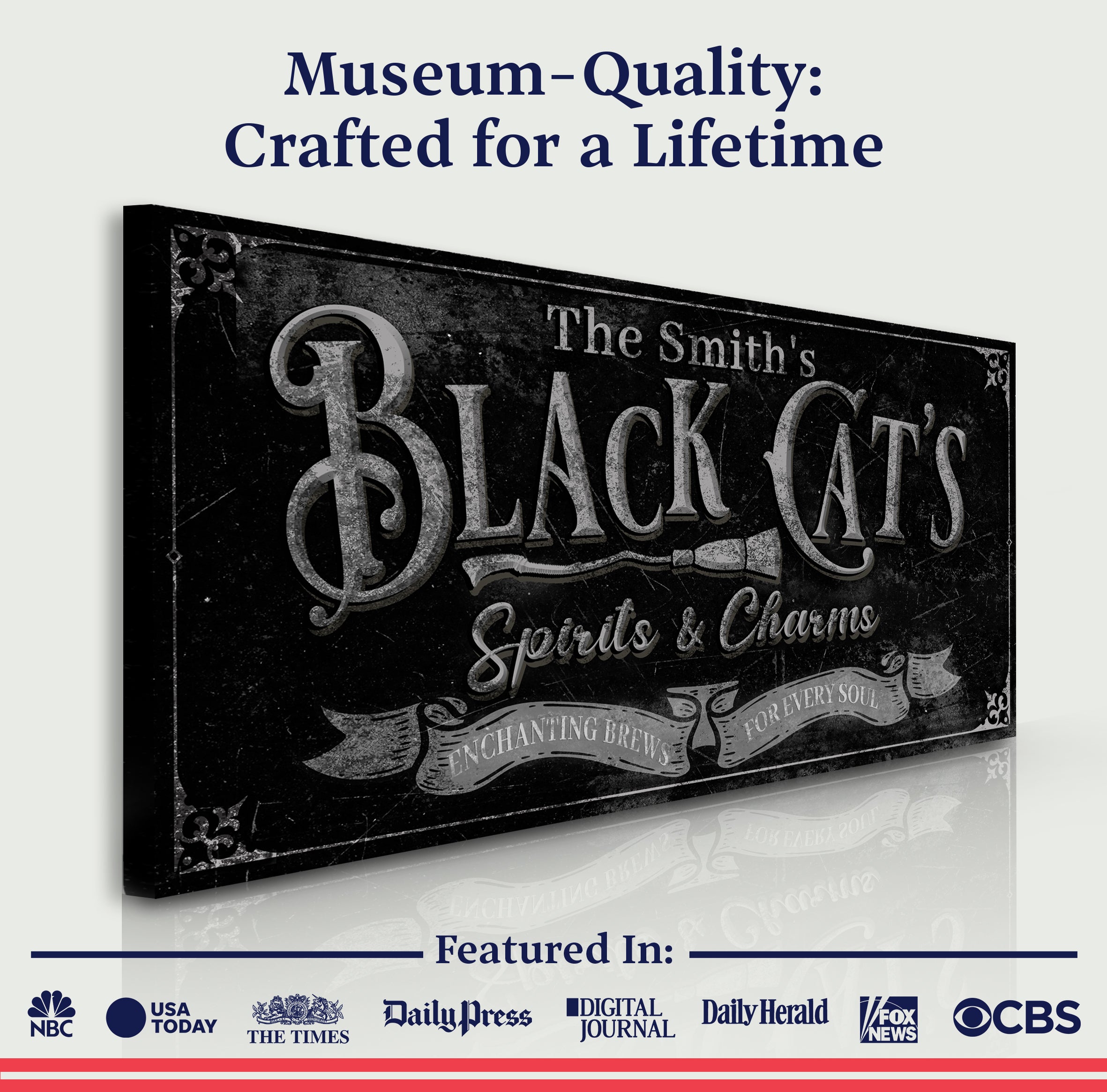 Black Cat’s Spirits & Charms Bar Halloween Sign III on sale at MyriadMart