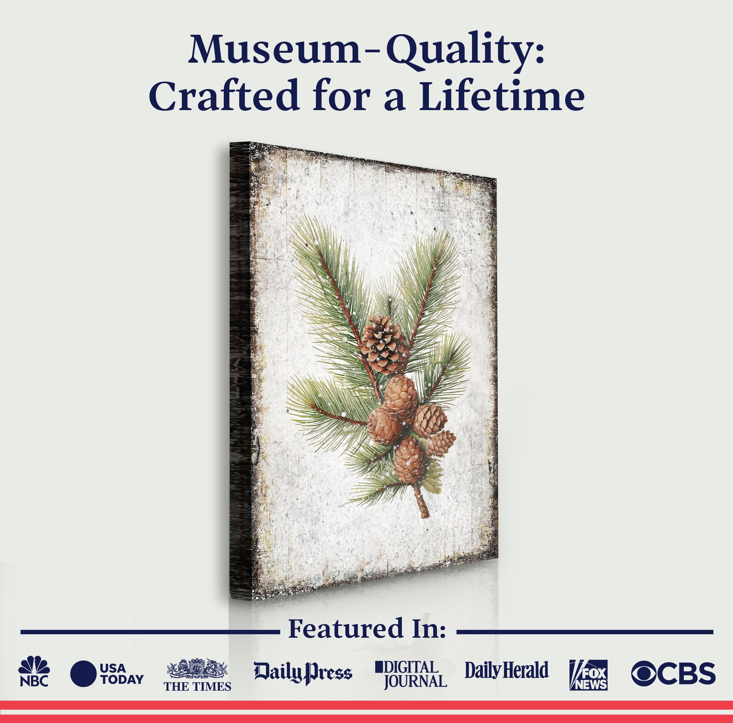 Vintage Winter Pine Cone Christmas Wall Art IV on sale at MyriadMart