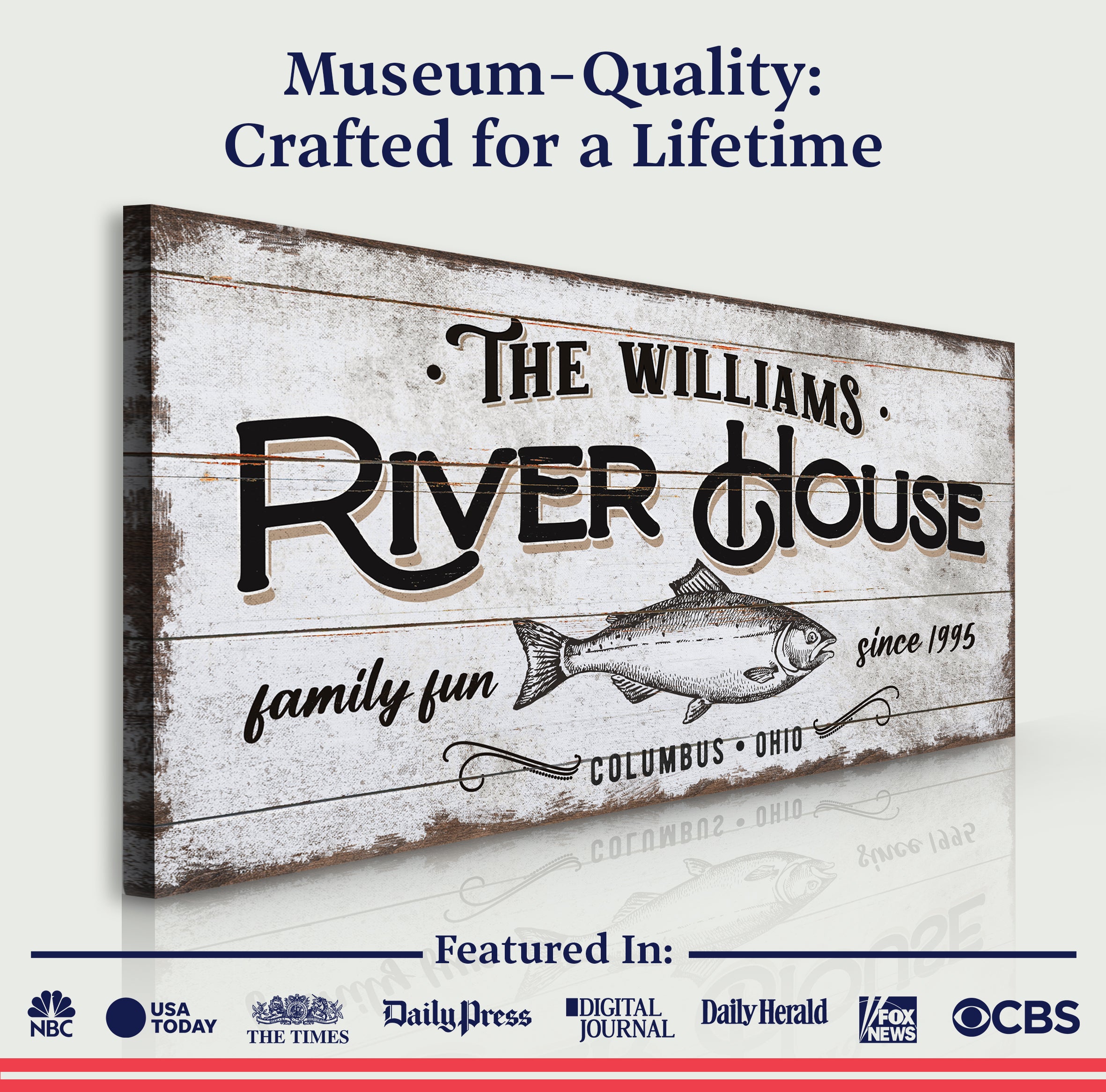 Personalized River House Sign on sale at MyriadMart