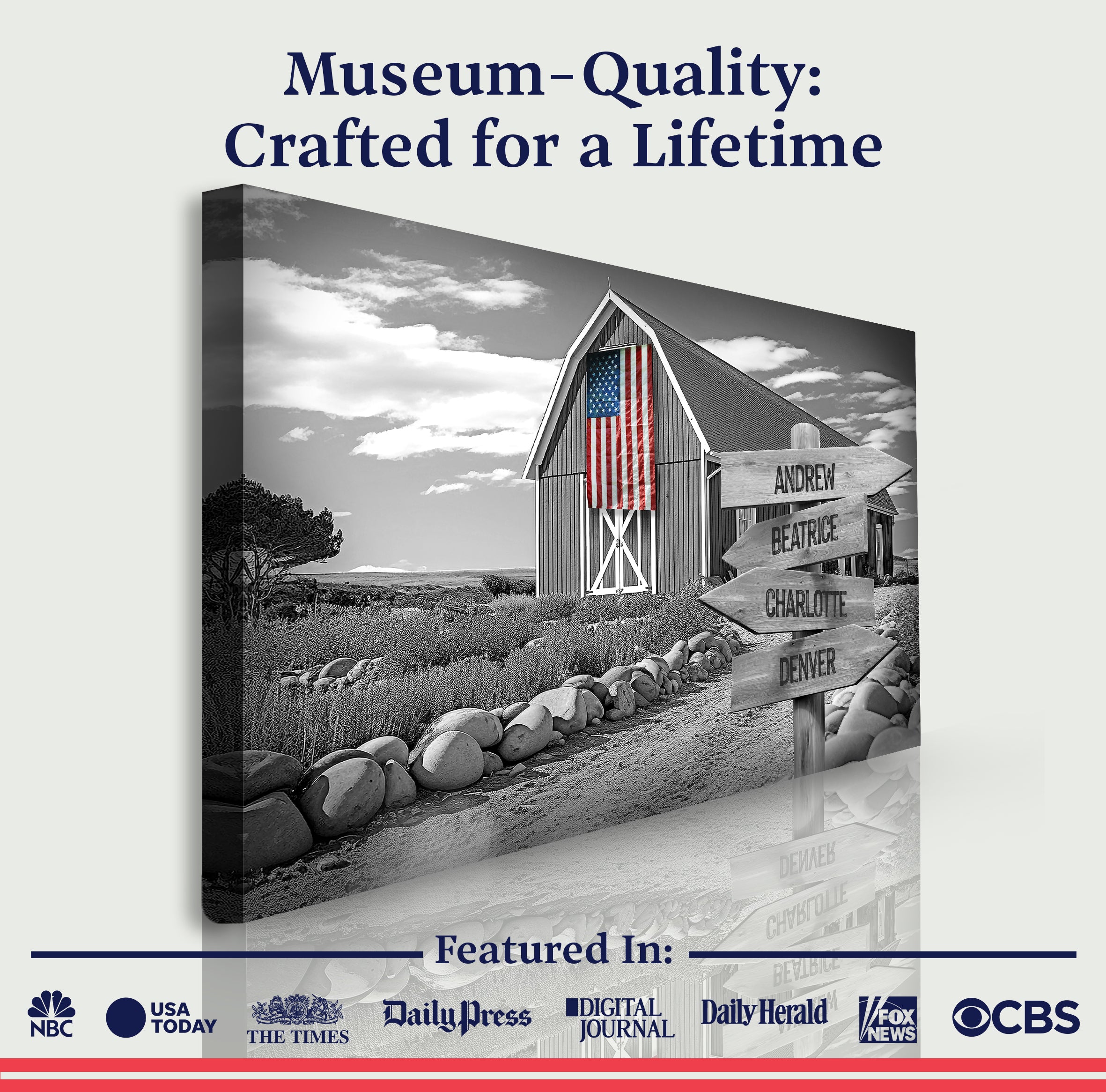 Family Names American Barn Sign on sale at MyriadMart