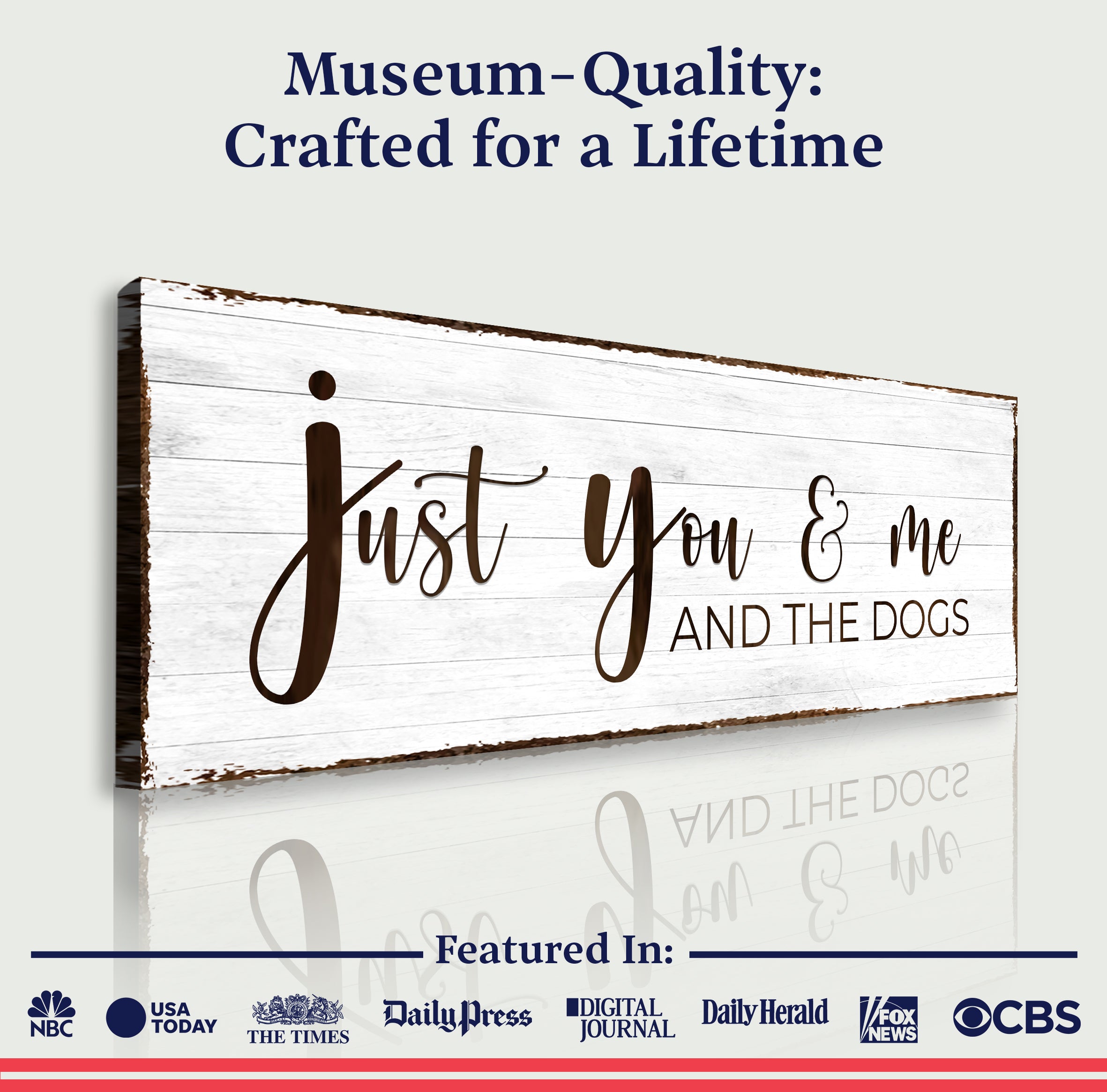 Just You, Me, And The Dogs Sign on sale at MyriadMart