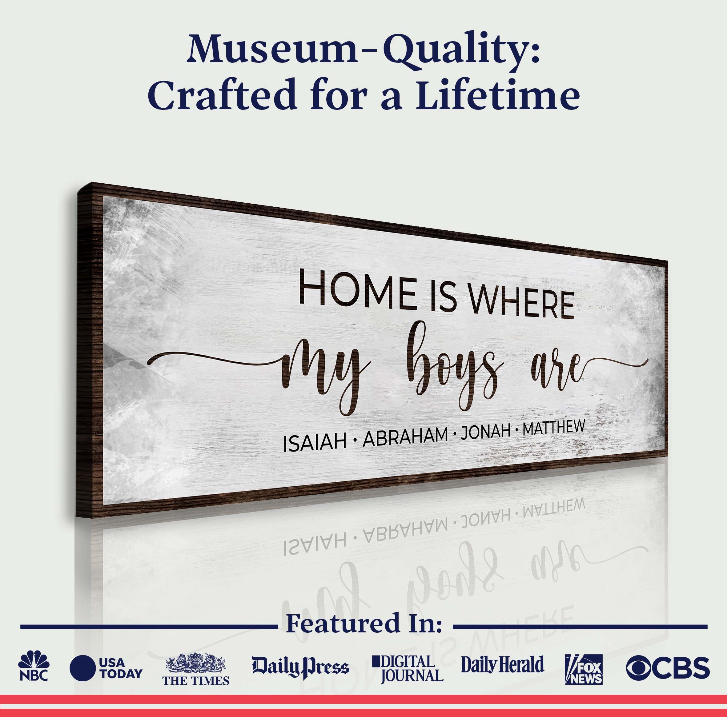 Home Is Where My Boys Are Sign II on sale at MyriadMart