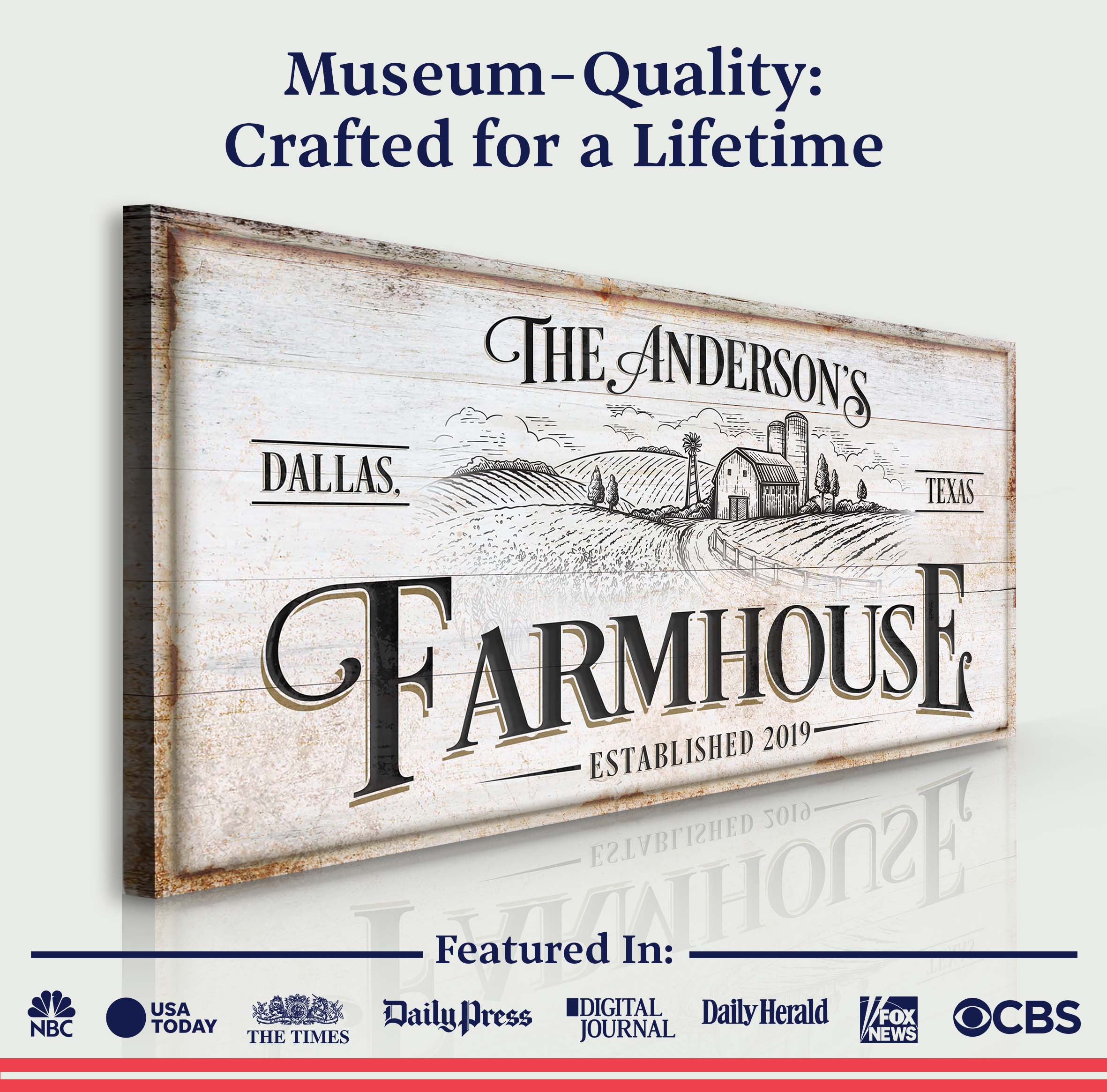 Personalized Farmhouse Sign on sale at MyriadMart