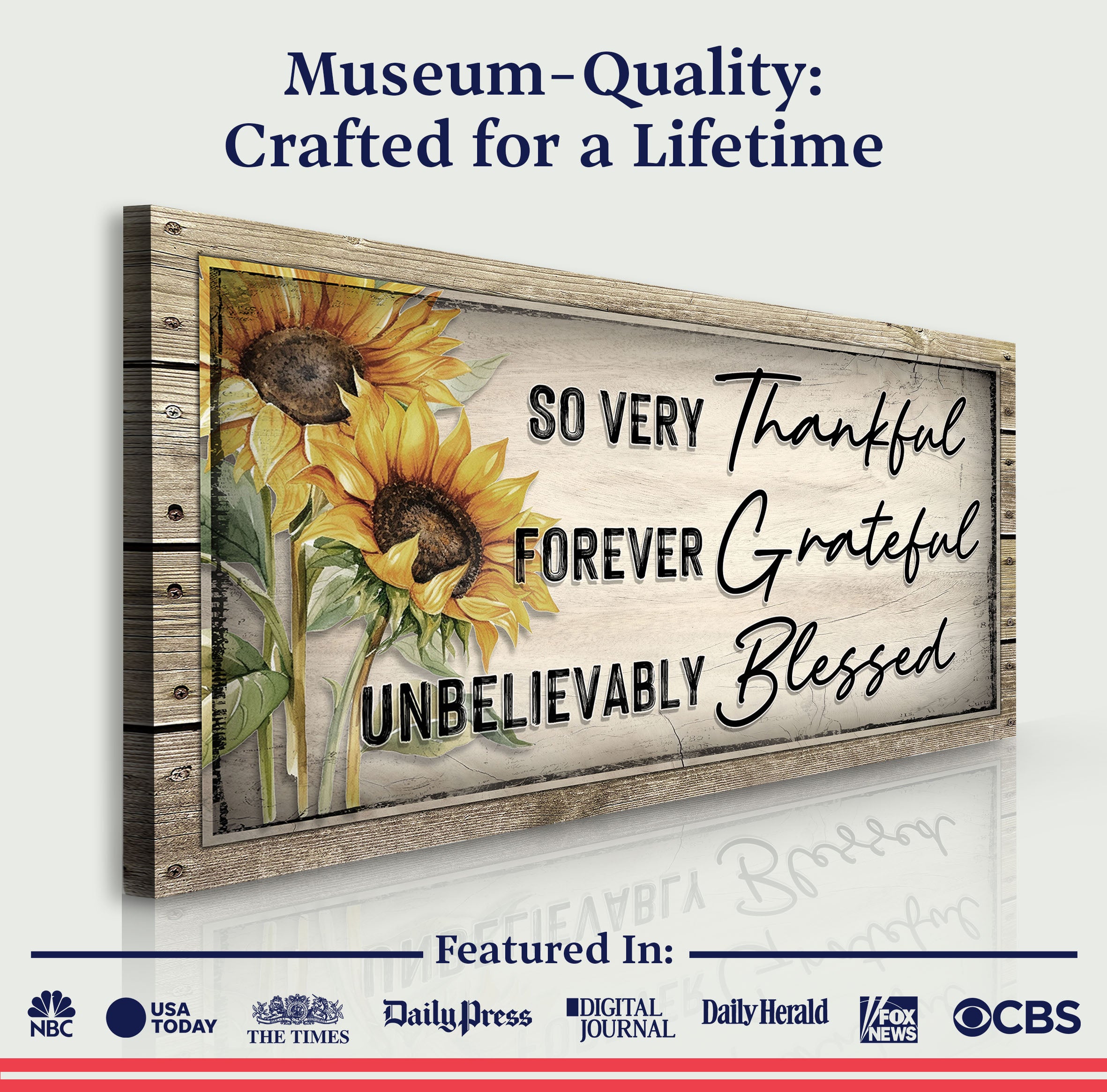 Grateful Thankful Blessed Family Sign II on sale at MyriadMart