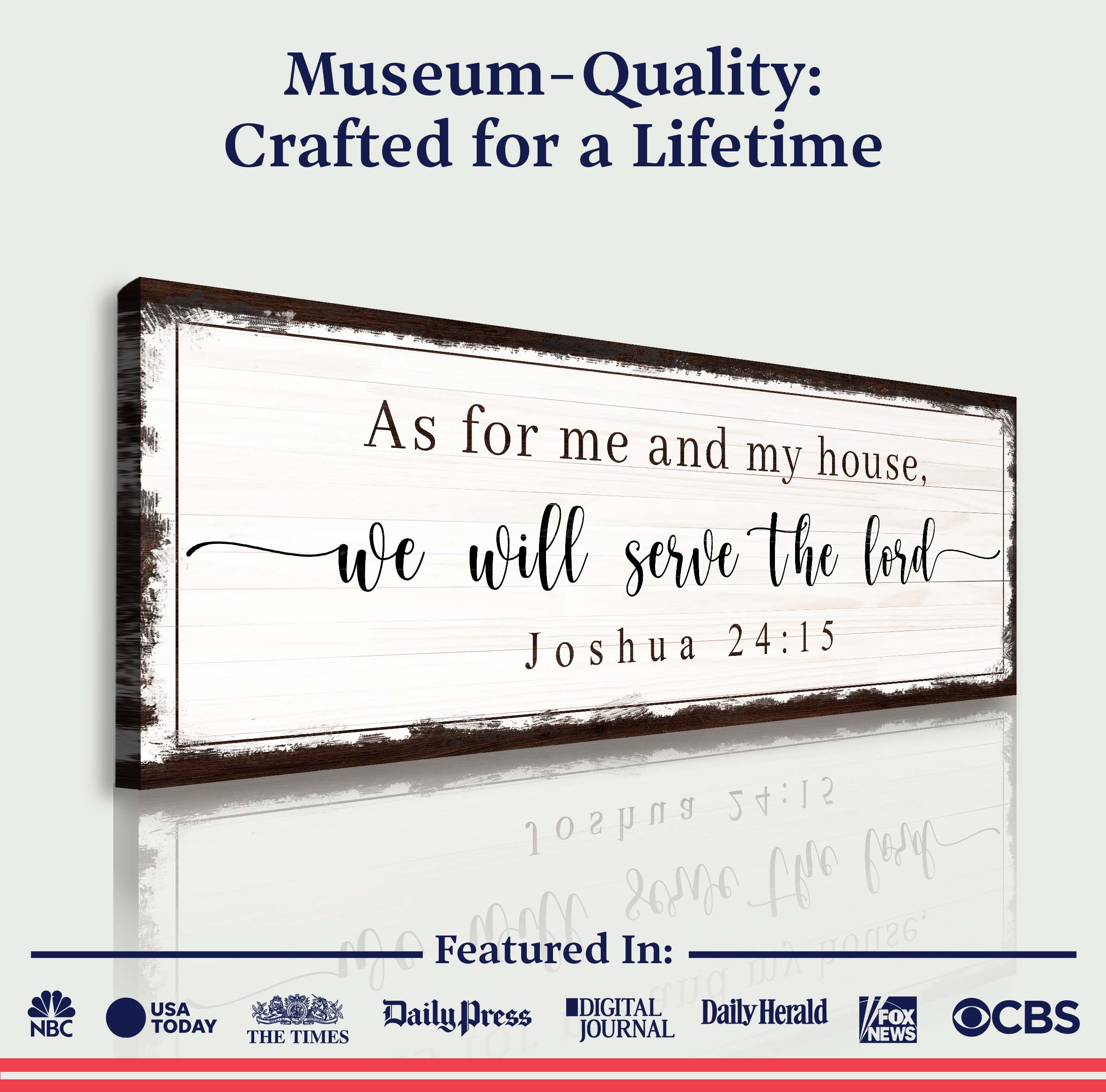 Joshua 24:15 - We Will Serve The Lord Sign on sale at MyriadMart