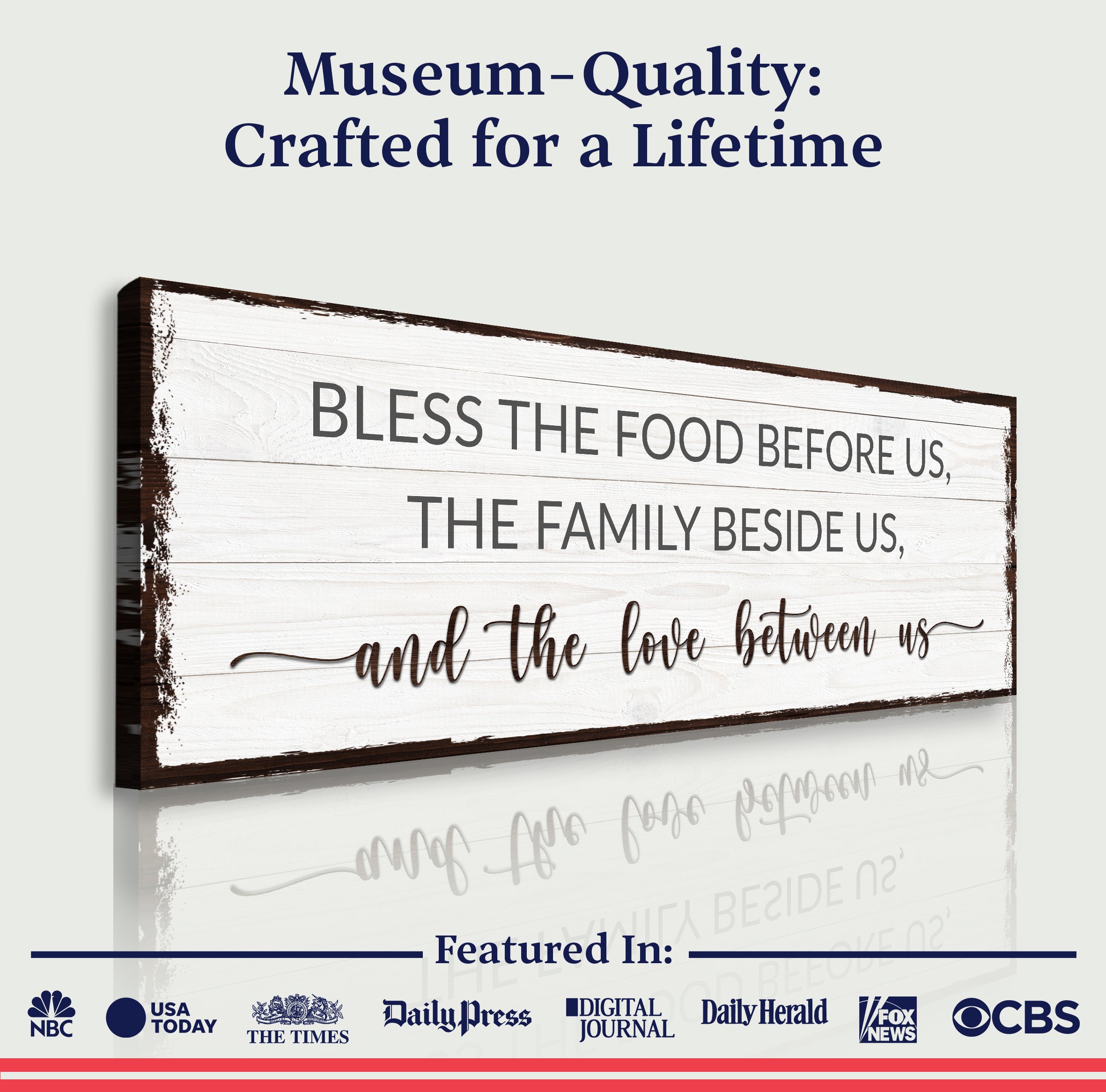 Bless The Food Before Us And The Love Between Us Sign on sale at MyriadMart