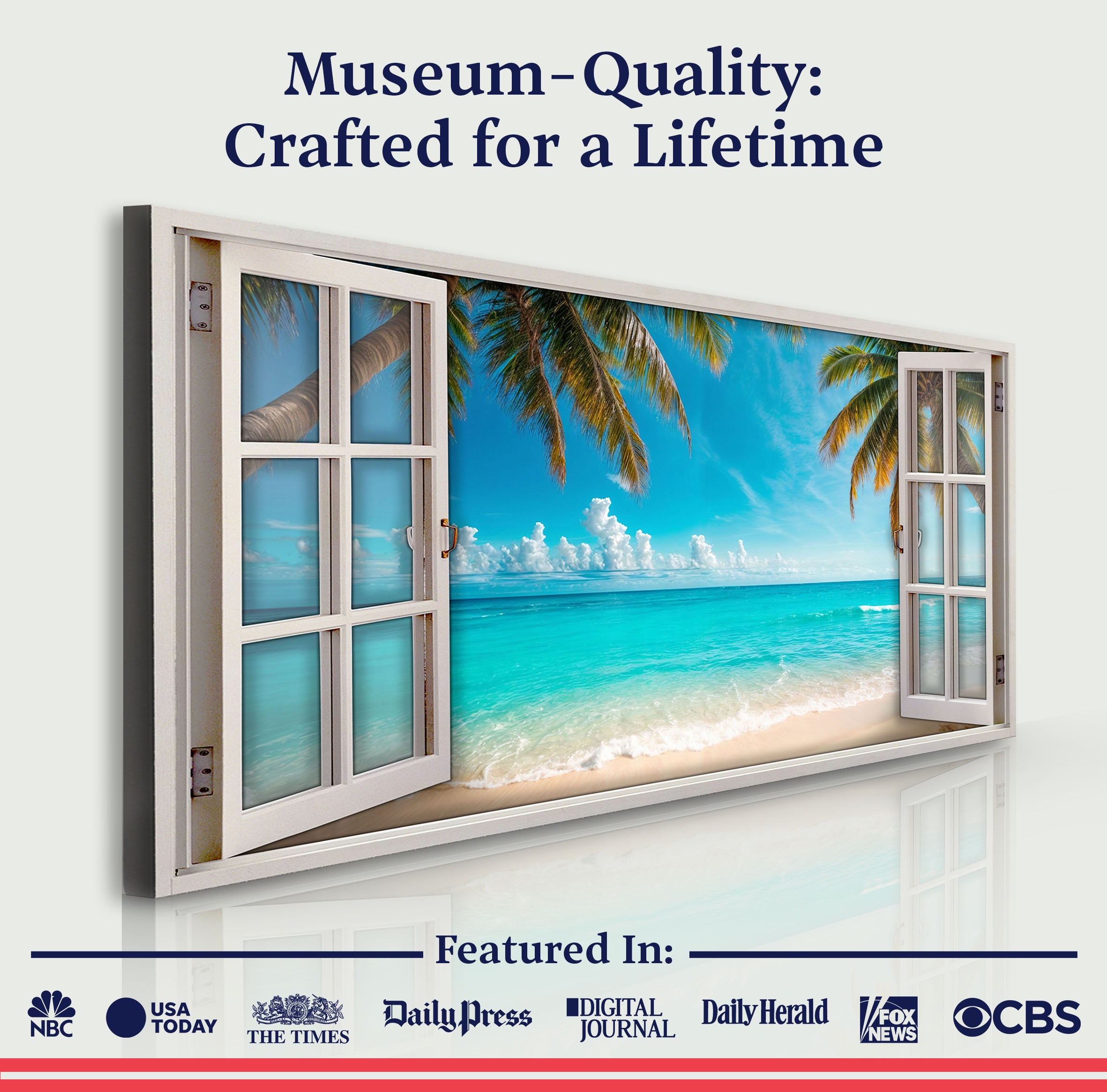 Coconut Palm Beach Window Scenery Wall Art on sale at MyriadMart