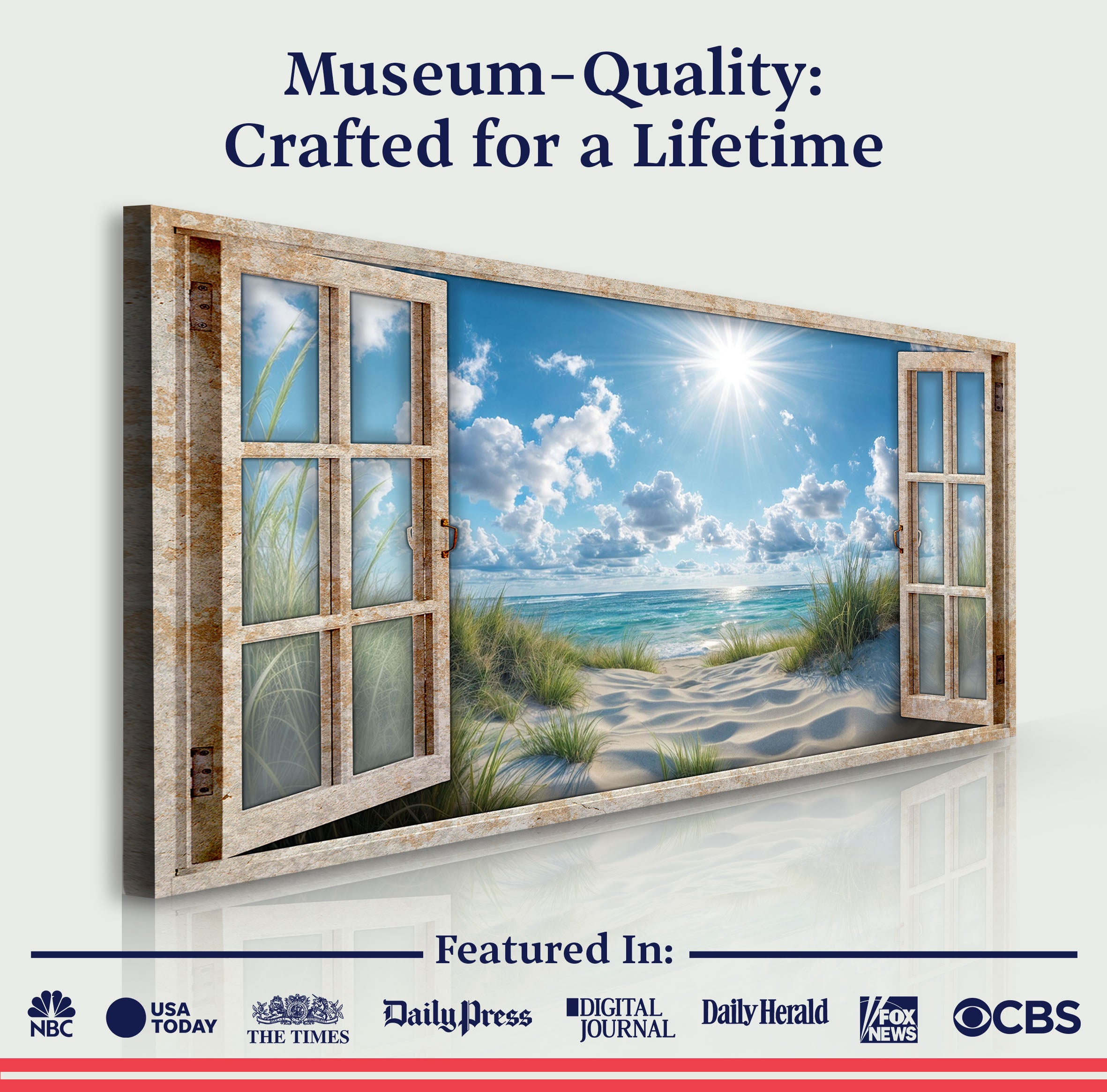 Morning Beach Window Scenery Wall Art on sale at MyriadMart